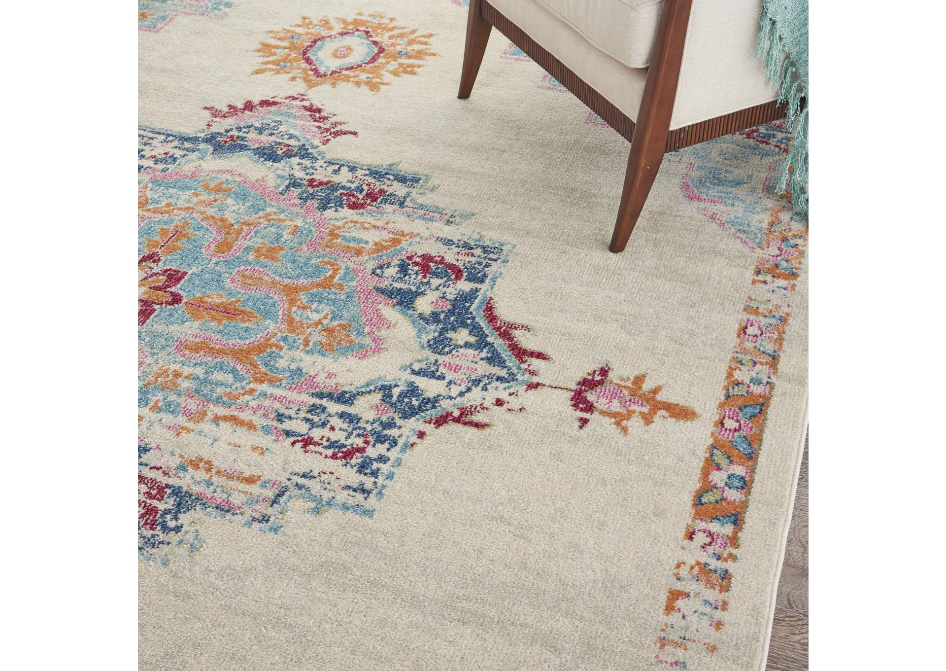 Nourison Passion 8' x 10' Grey, Ivory, Multicolored Bohemian Area Rug,Nourison