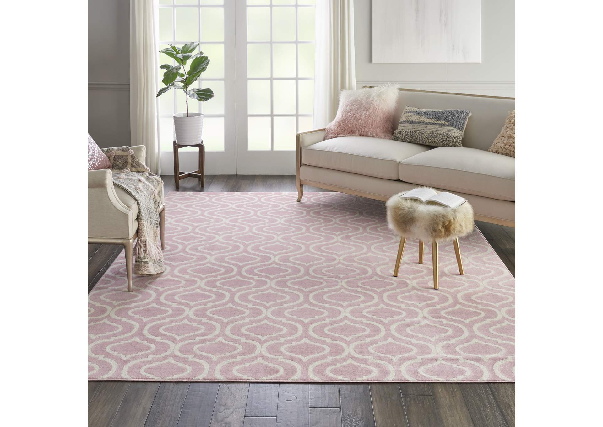 Nourison Jubilant 9'x12' Pink Area Rug,Nourison
