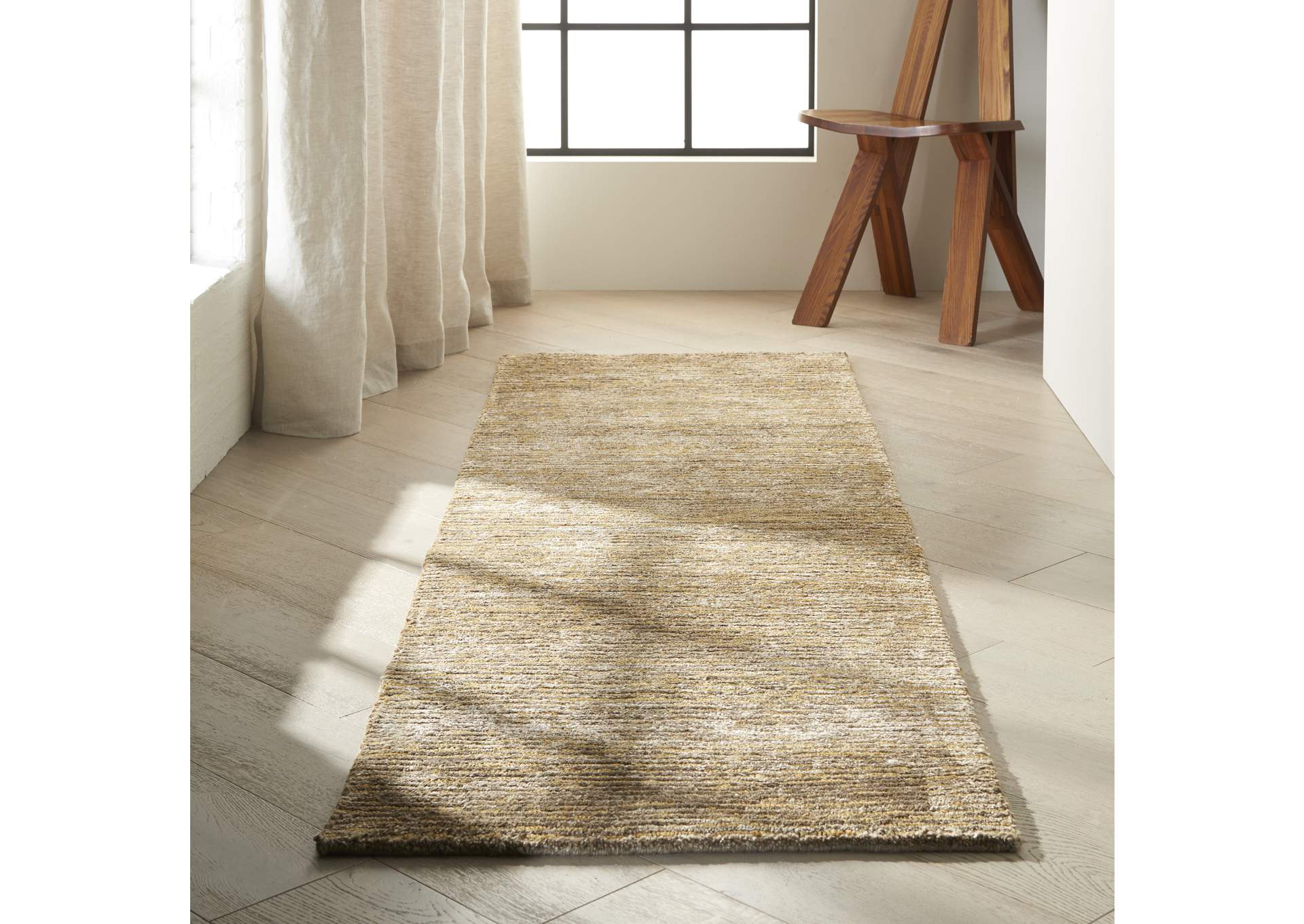 Calvin Klein Home Mesa MSA01 Grey 8' Runner Hallway Rug,Nourison