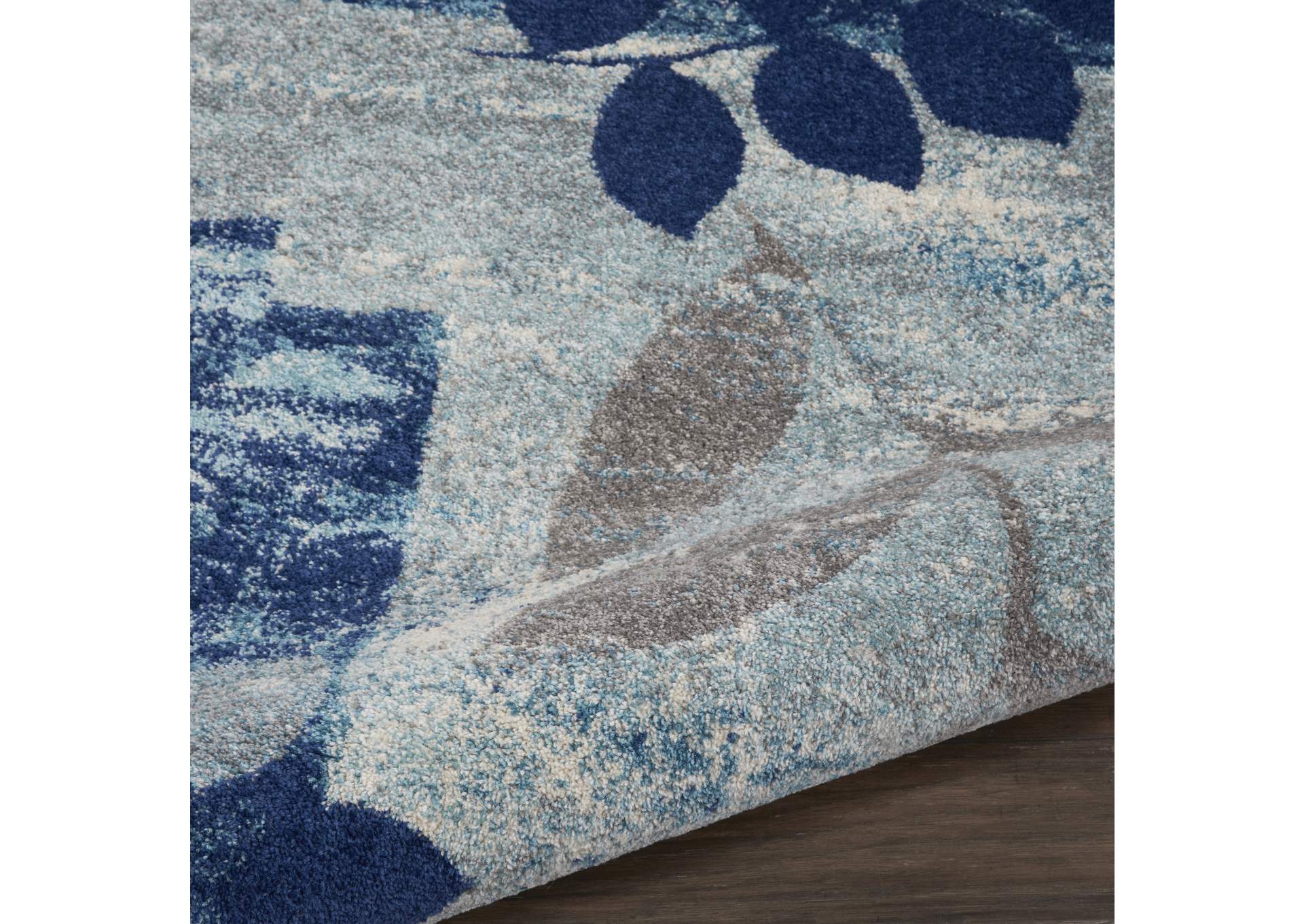 Nourison Tranquil TRA01 Navy Blue 5' Round Modern Area Rug,Nourison