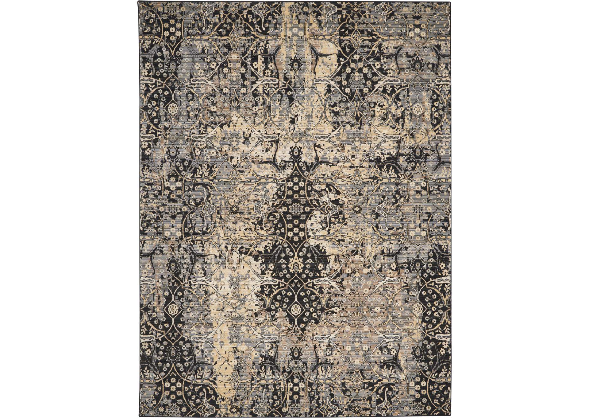 Nourison Majestic 9'x12' Charcoal Grey Vintage Area Rug,Nourison