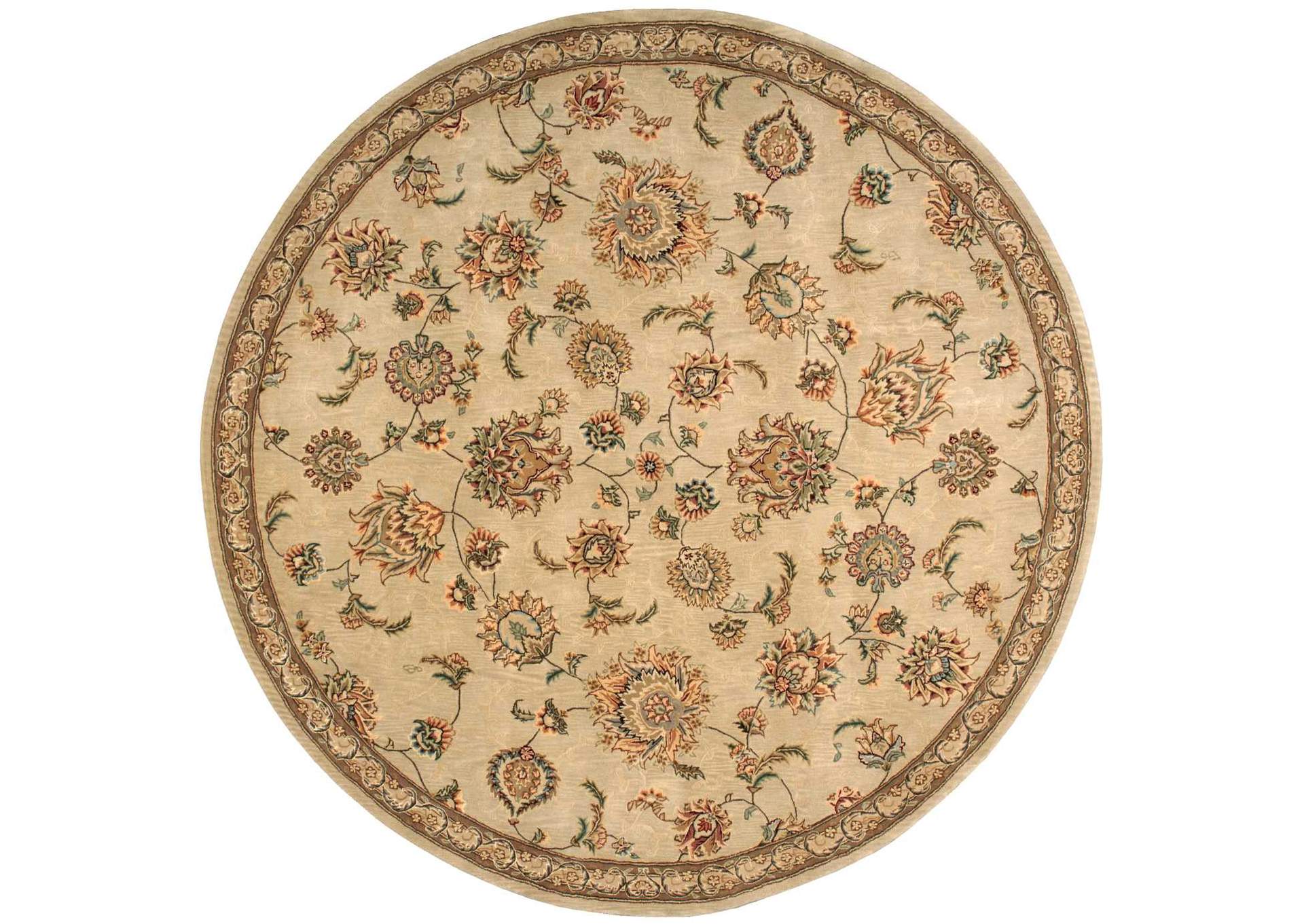 Nourison 2000 2360 Beige 8' Round Area Rug,Nourison