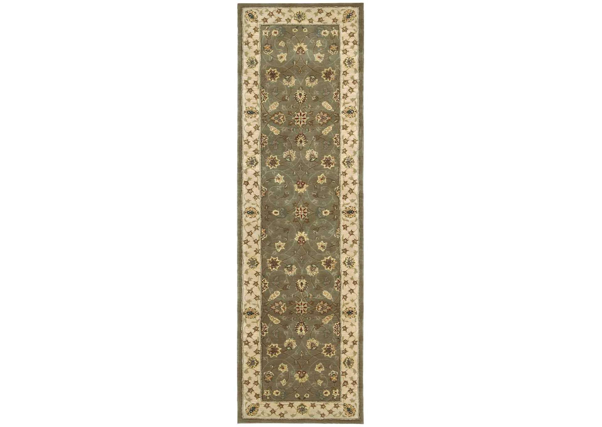 Nourison 2000 2003 Olive 8' Runner Area Rug,Nourison