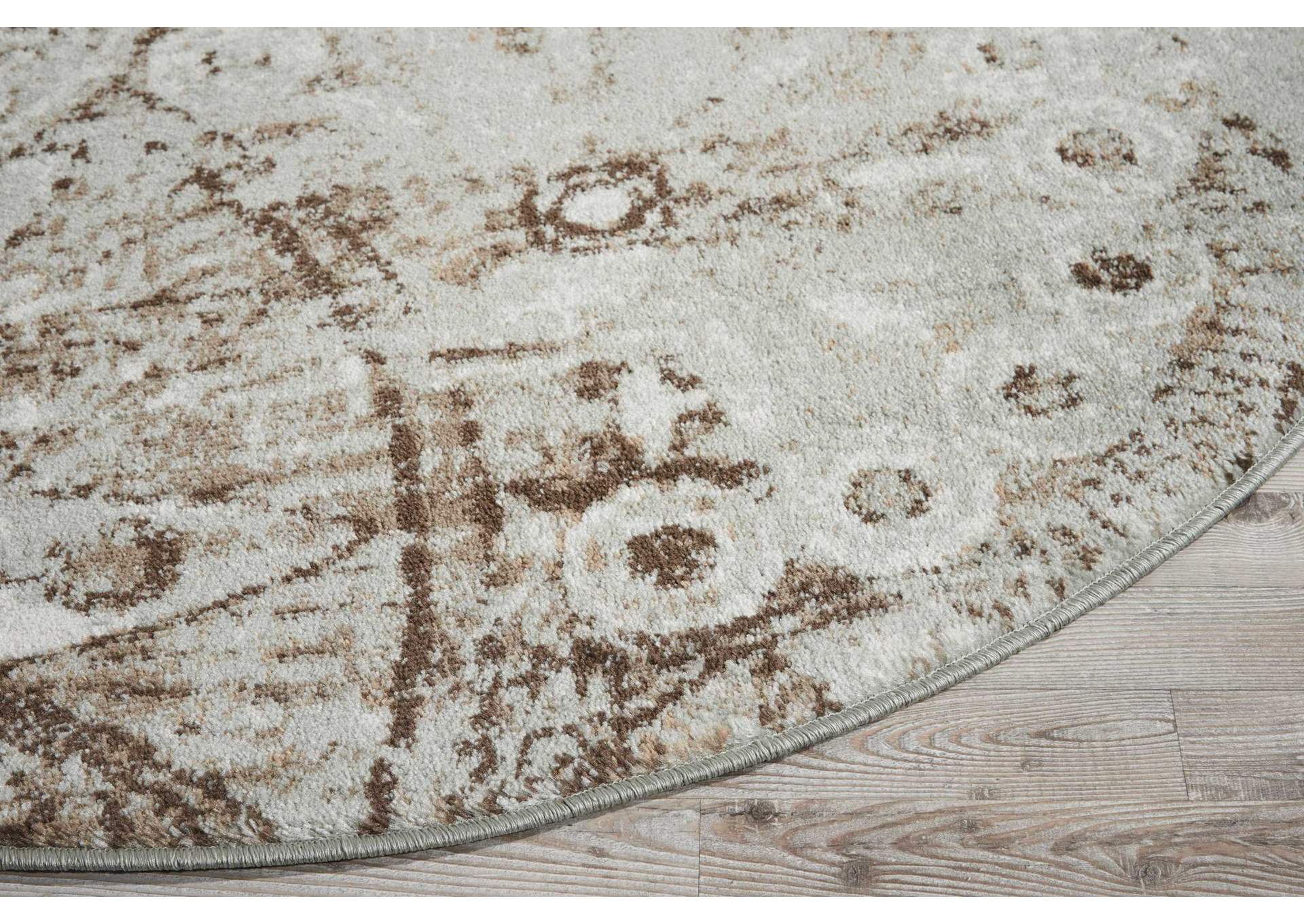 Nourison Euphoria EUP03 Grey 8' Round Large Rug,Nourison