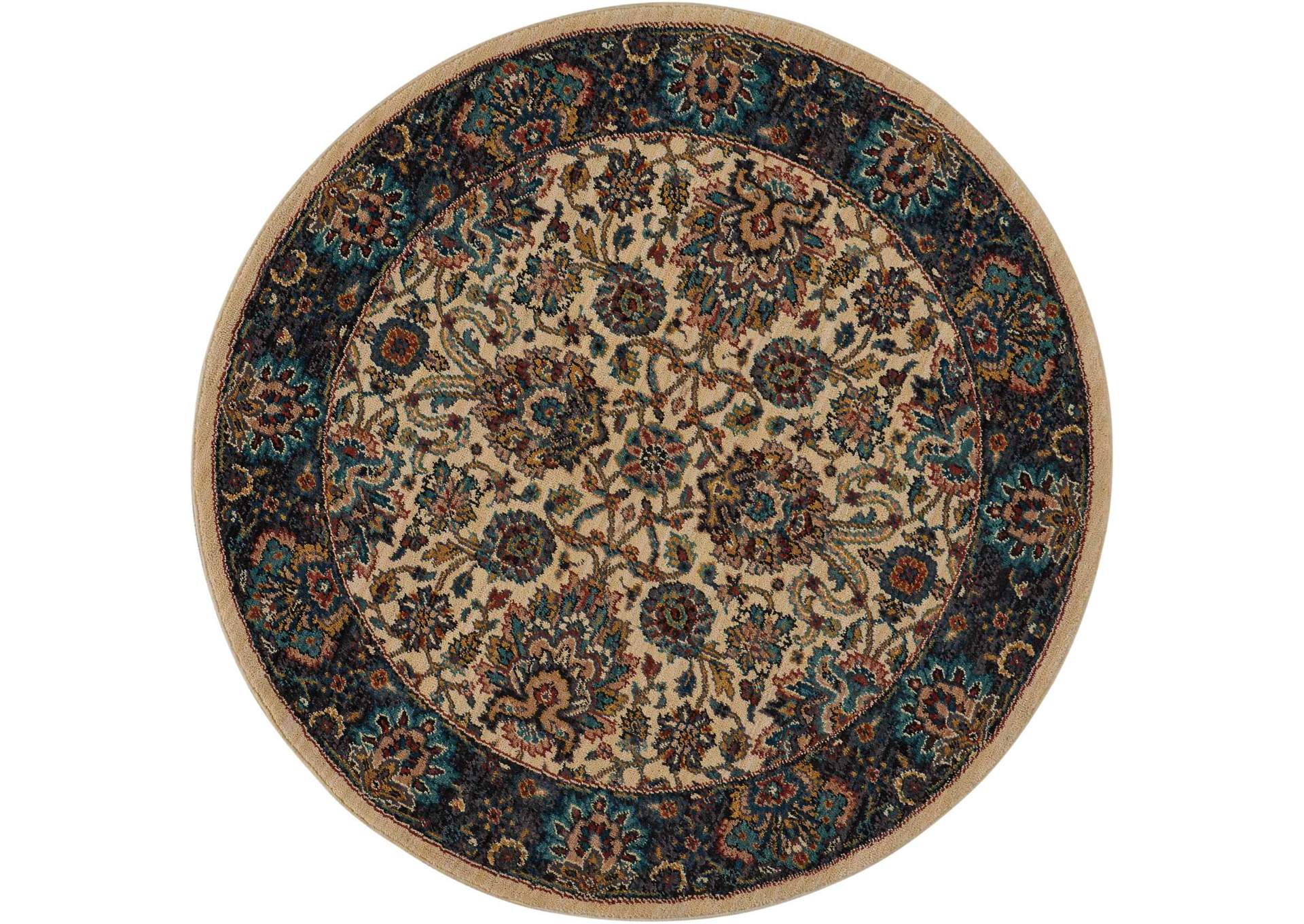 Nourison 2020 NR201 White Multicolor 8' Round Area Rug,Nourison