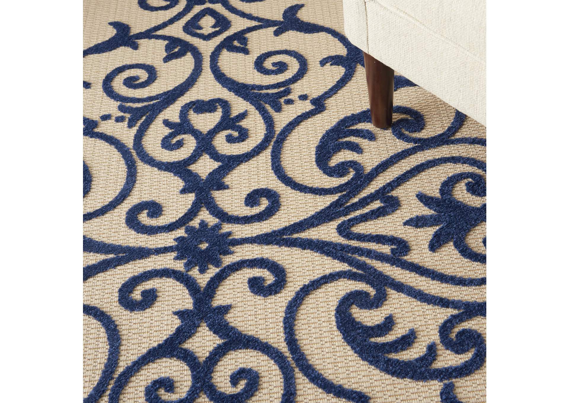 Nourison Aloha ALH12 Navy 4'x6' Indoor-outdoor Area Rug,Nourison