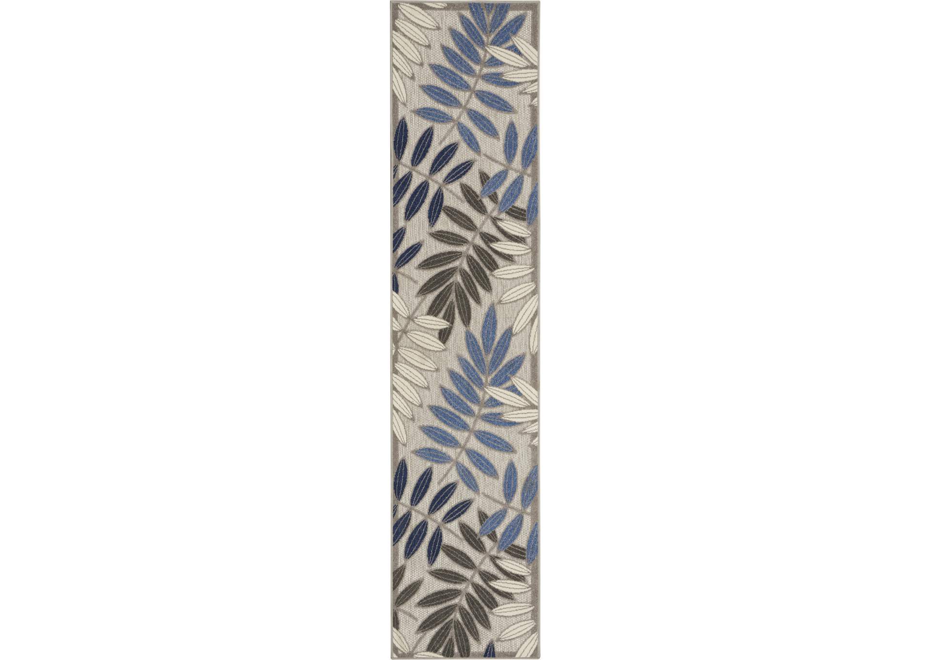 Nourison Aloha 6'xRunner Blue Patio Area Rug,Nourison