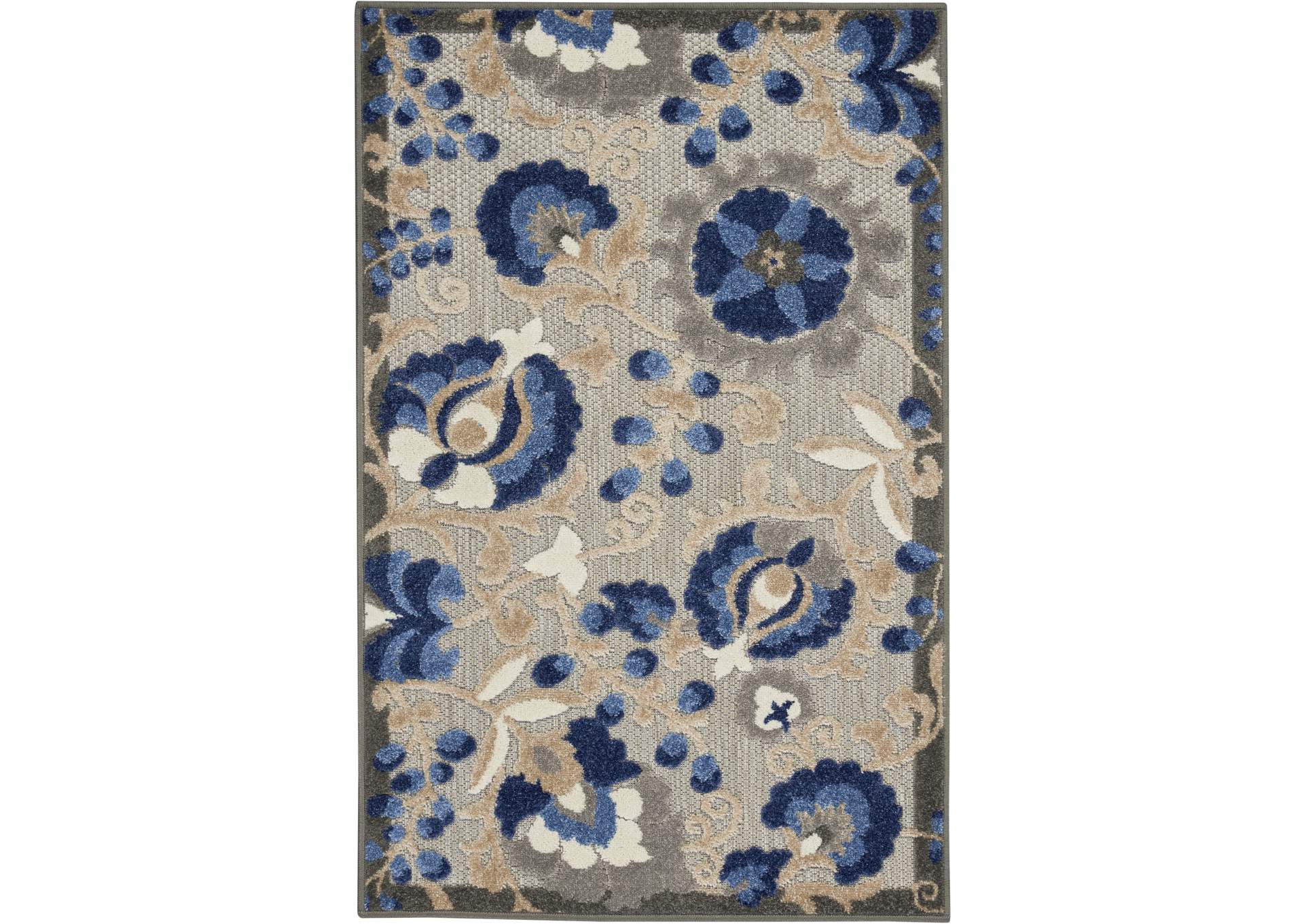 Nourison Aloha 3'x4' Blue Patio Area Rug,Nourison