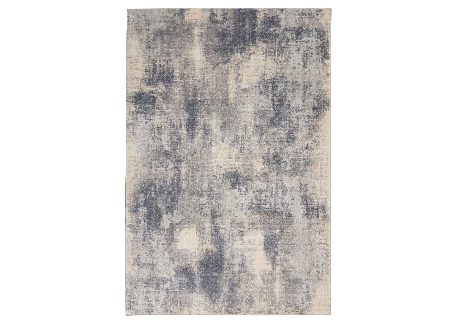 Nourison Rustic Textures RUS02 Slate Blue and Ivory 5'x7' Rustic Area Rug,Nourison