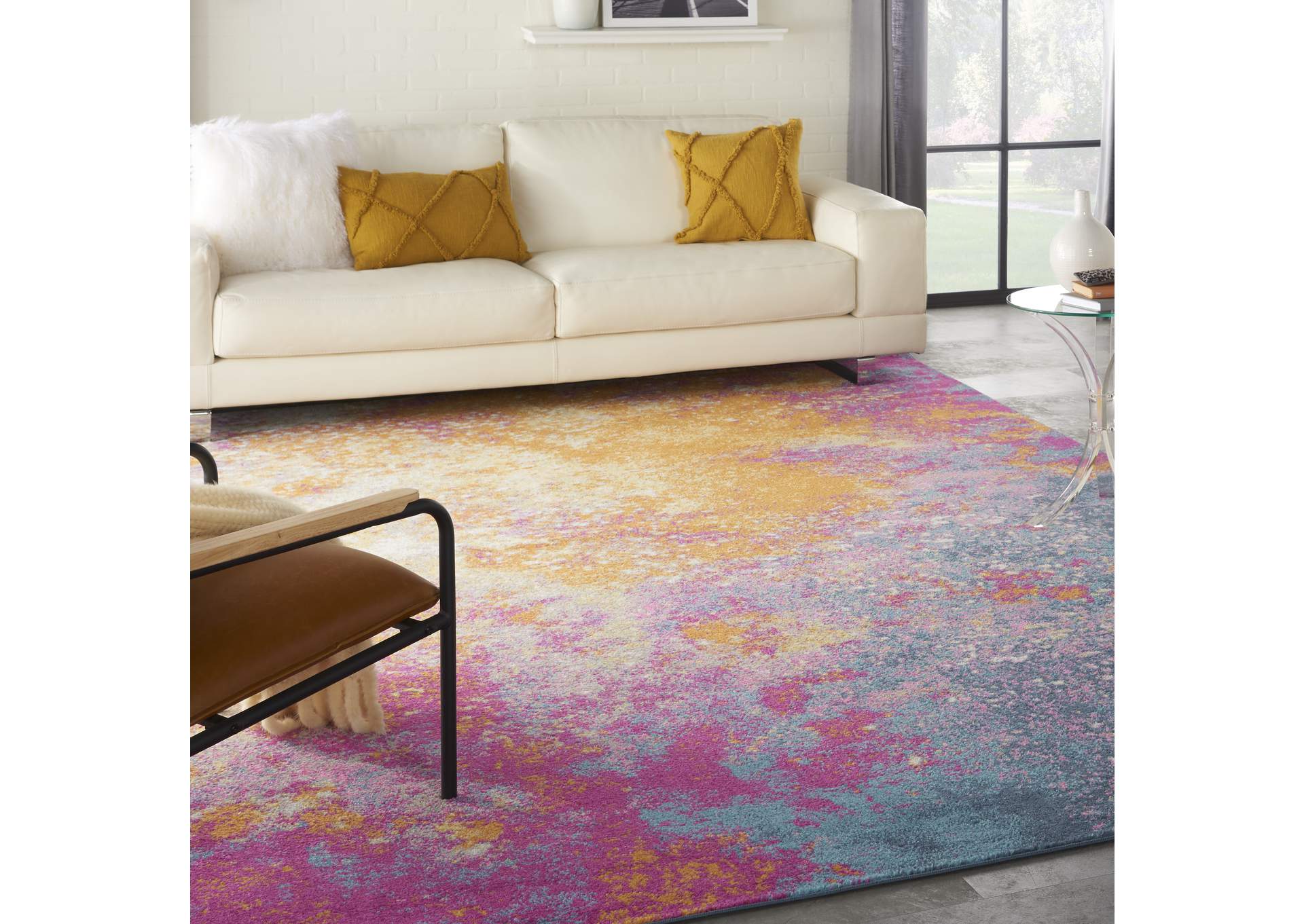 Nourison Passion PSN10 Multicolor 6' Runner Hallway Rug,Nourison