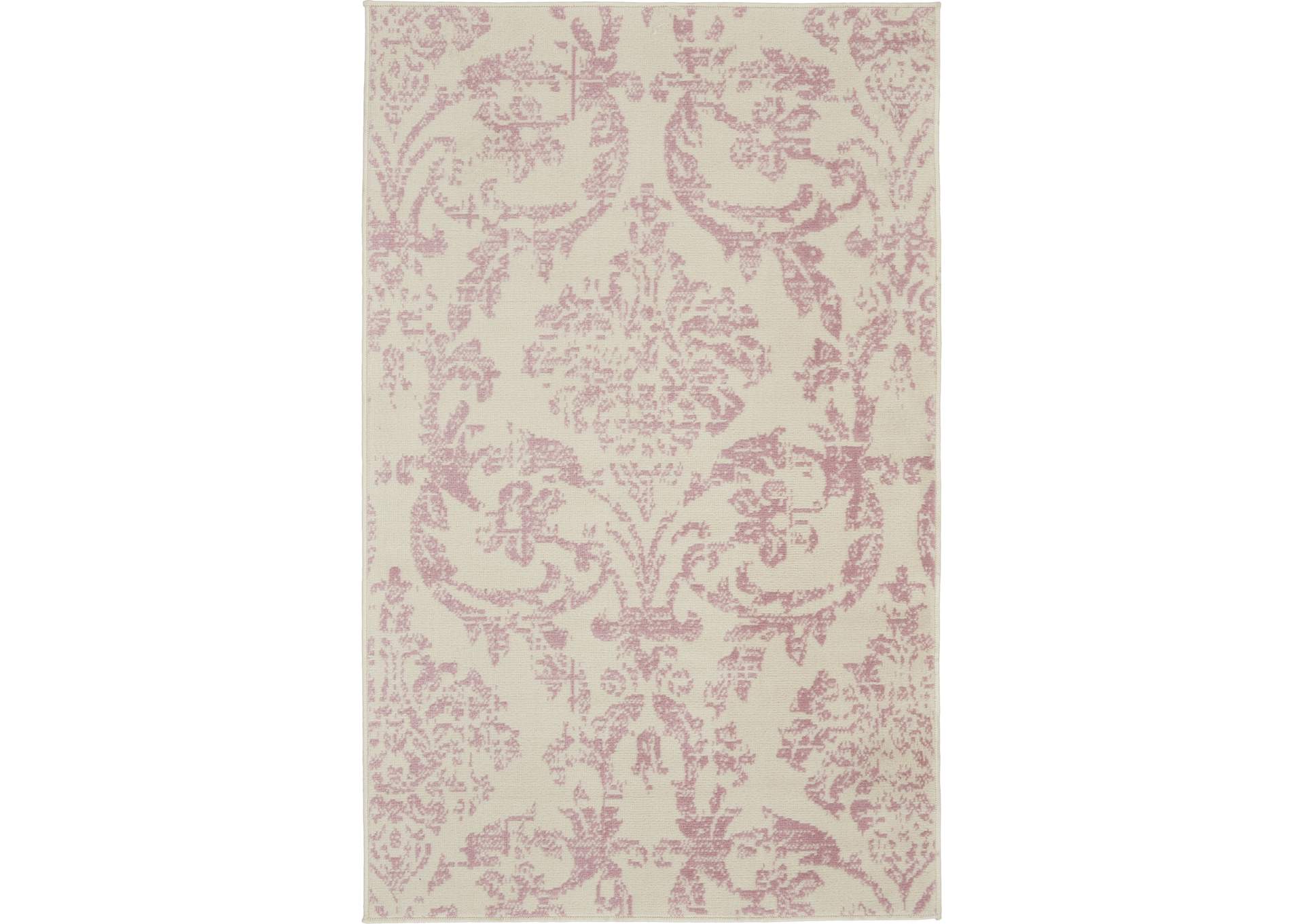 Nourison Jubilant 3'x5' White and Pink Area Rug,Nourison