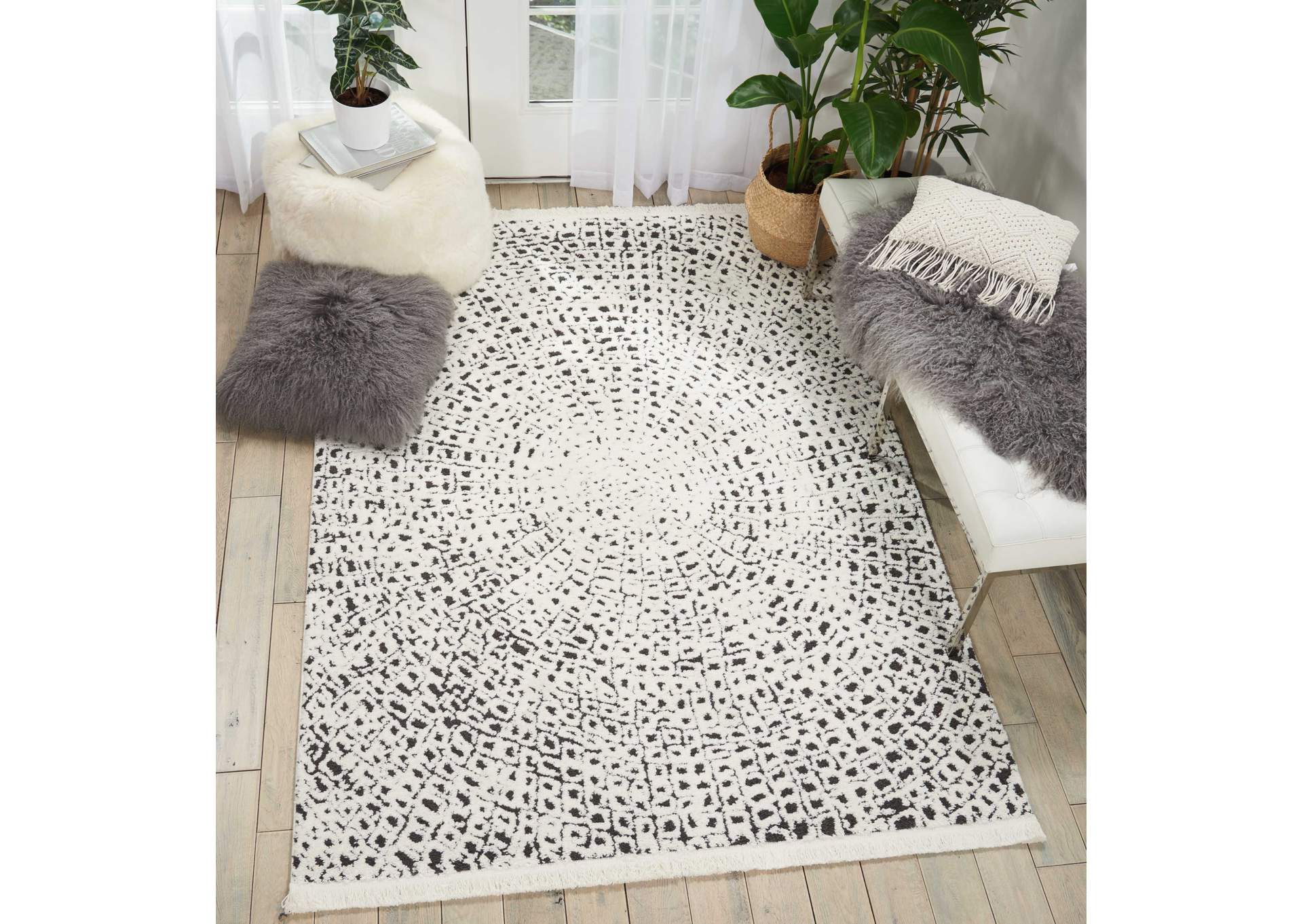 Nourison Kamala DS502 White 8'x11' Oversized Rug,Nourison