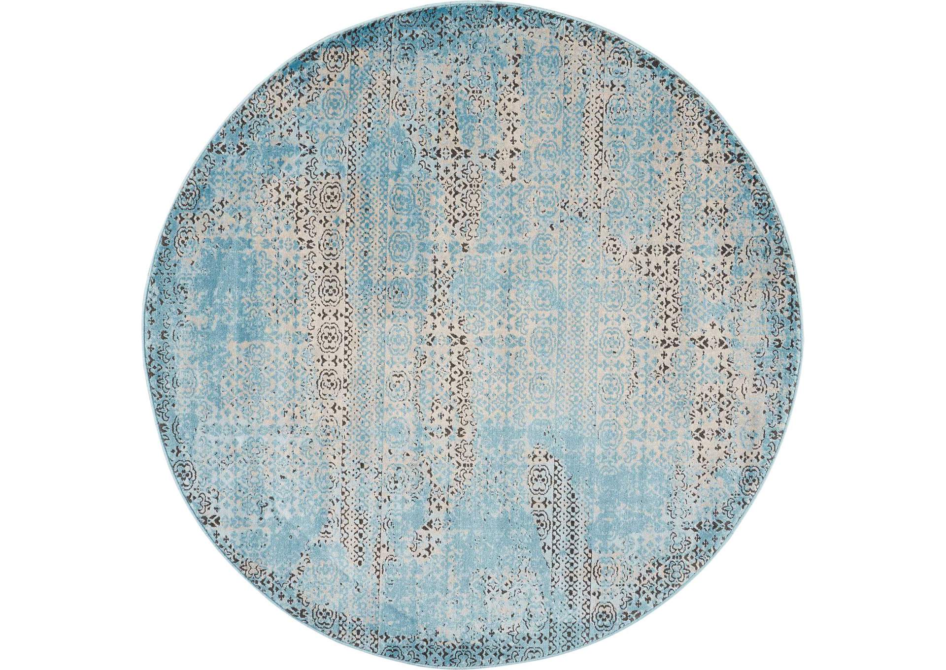Nourison Karma KRM01 Blue 5' Round Area Rug,Nourison