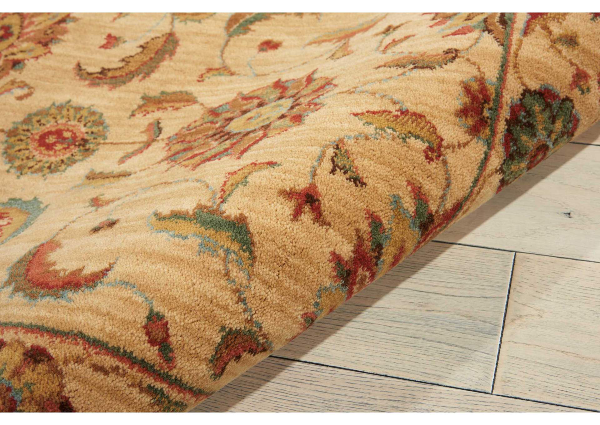 Nourison Living Treasures LI04 Beige and Red 12' Runner Hallway Rug,Nourison