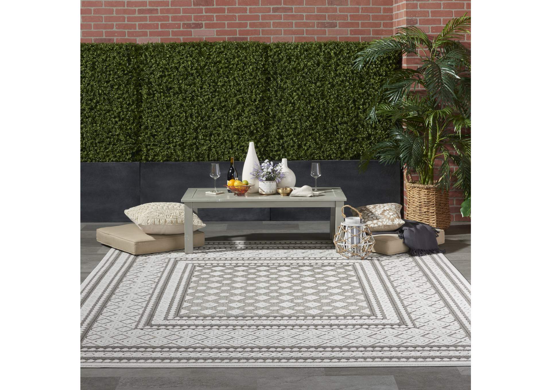 Nourison Key Largo 8'x10' Light Grey Area Rug,Nourison