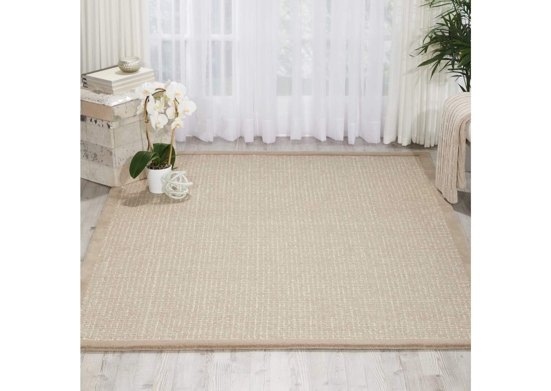 kathy ireland Home River Brook KI809 Beige and White 4'x6' Area Rug,Nourison