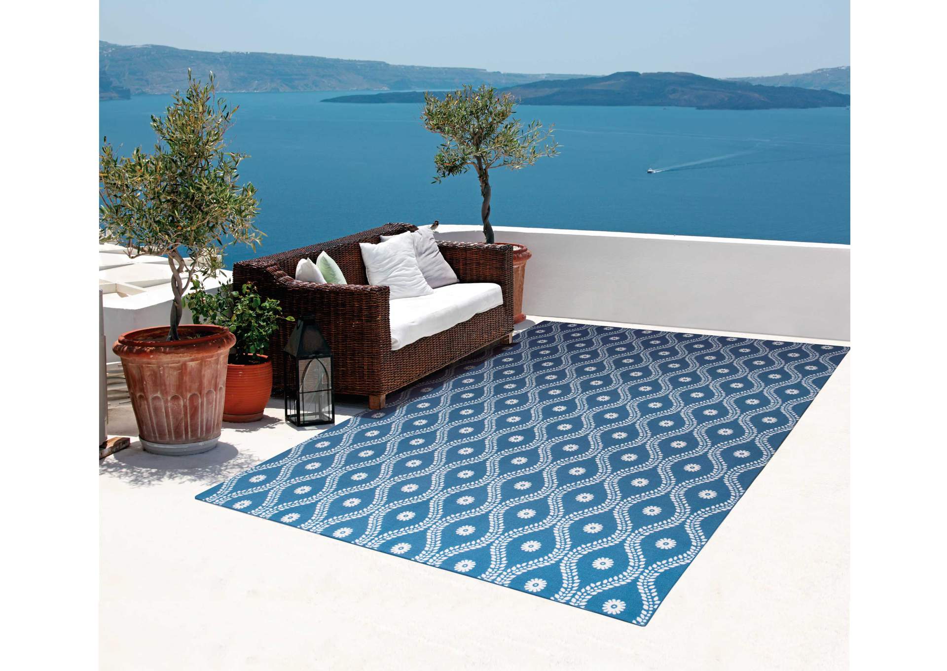 Nourison Home & Garden RS085 Dark Blue 5'x8' Area Rug,Nourison