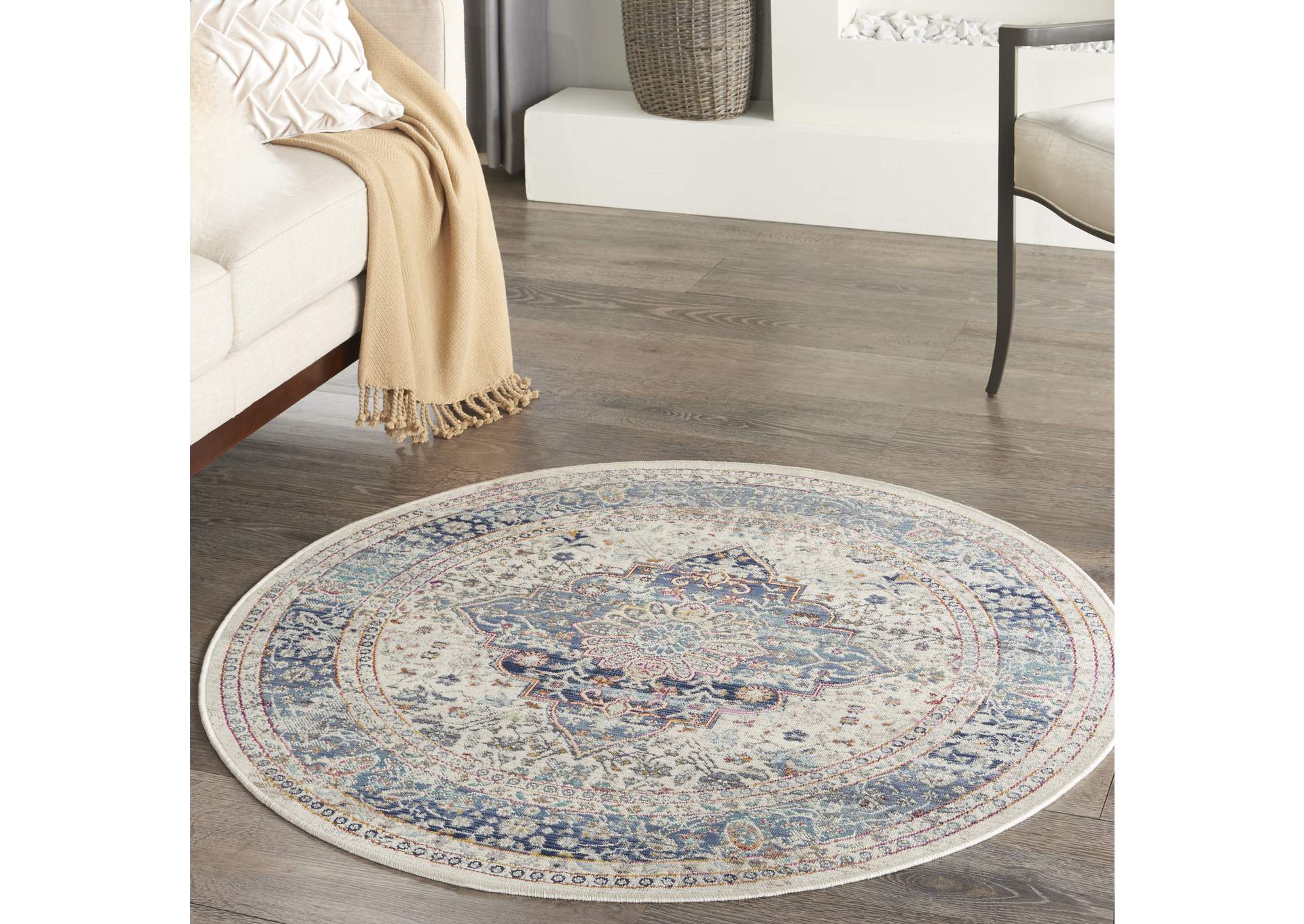 Nourison Vintage Kashan 4' Round Area Rug,Nourison
