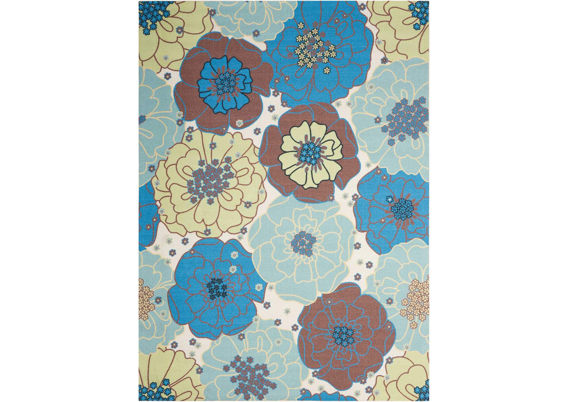 Nourison Home & Garden RS021 Blue 5'x8' Area Rug,Nourison