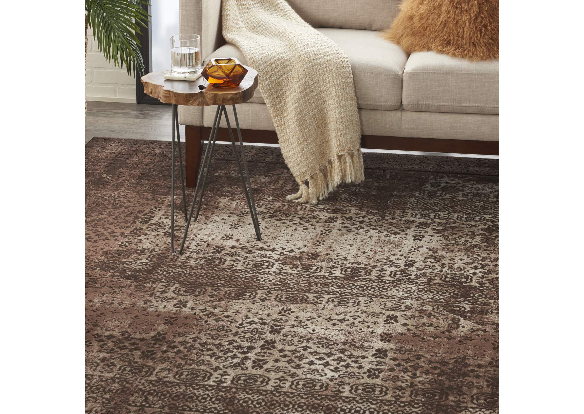 Nourison Karma KRM01 Brown 8'x11' Oversized Rug,Nourison