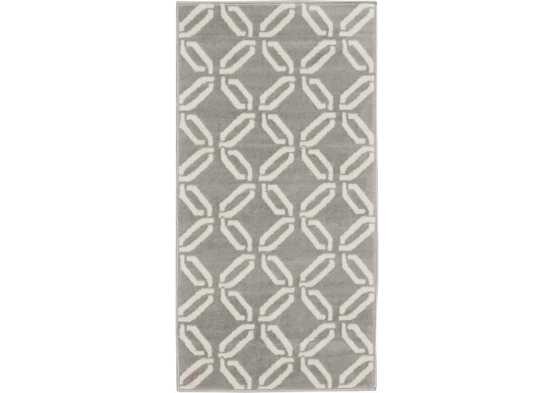 Nourison Jubilant 2' x 4' Small Grey Trellis Area Rug,Nourison
