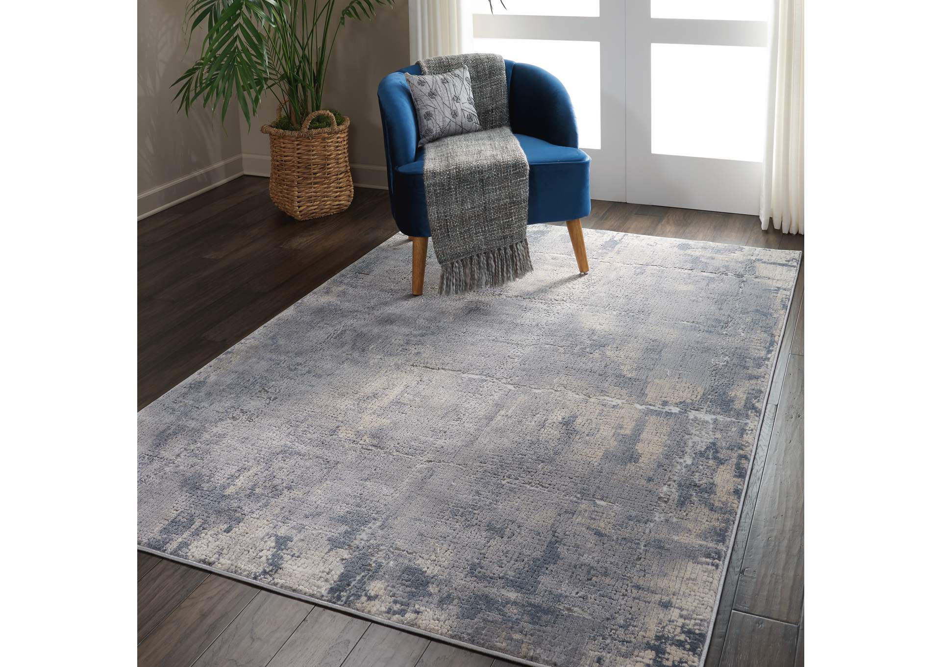 Nourison Rustic Textures RUS06 Grey and Beige 5'x7' Rustic Area Rug,Nourison