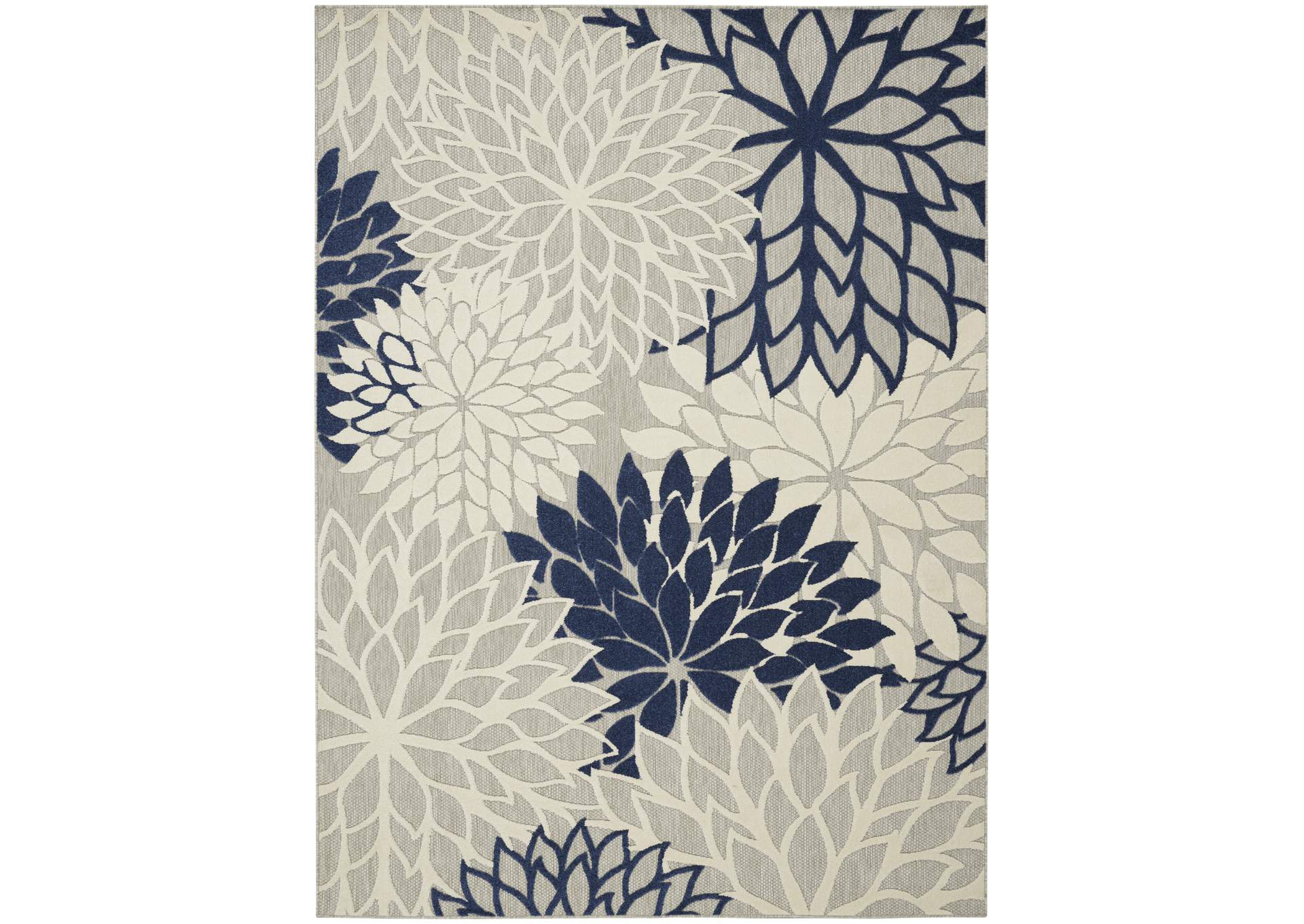 Nourison Aloha 7'x10' Ivory Navy Area Rug,Nourison