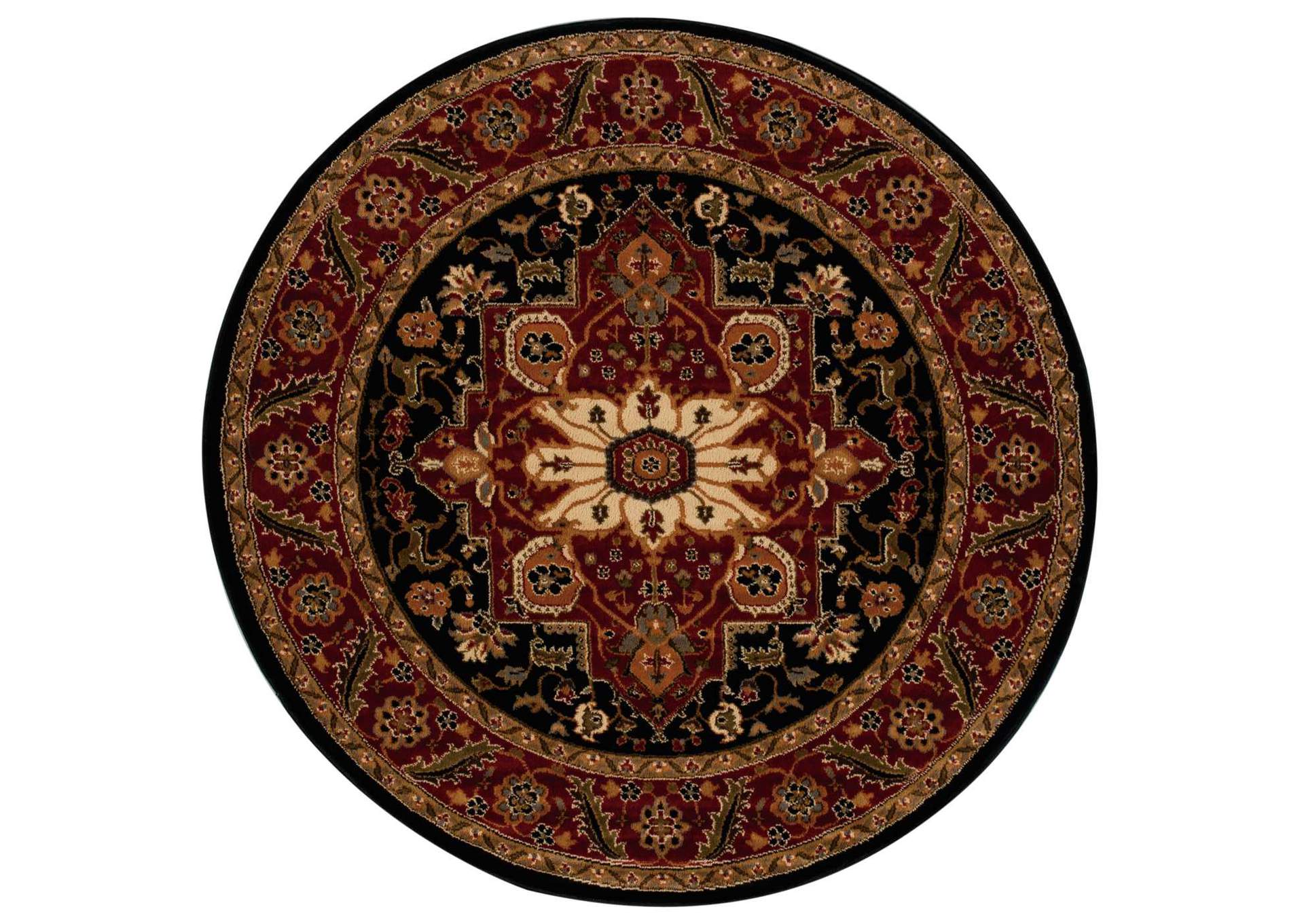 Nourison Paramount PAR05 Black 5' Round Area Rug,Nourison