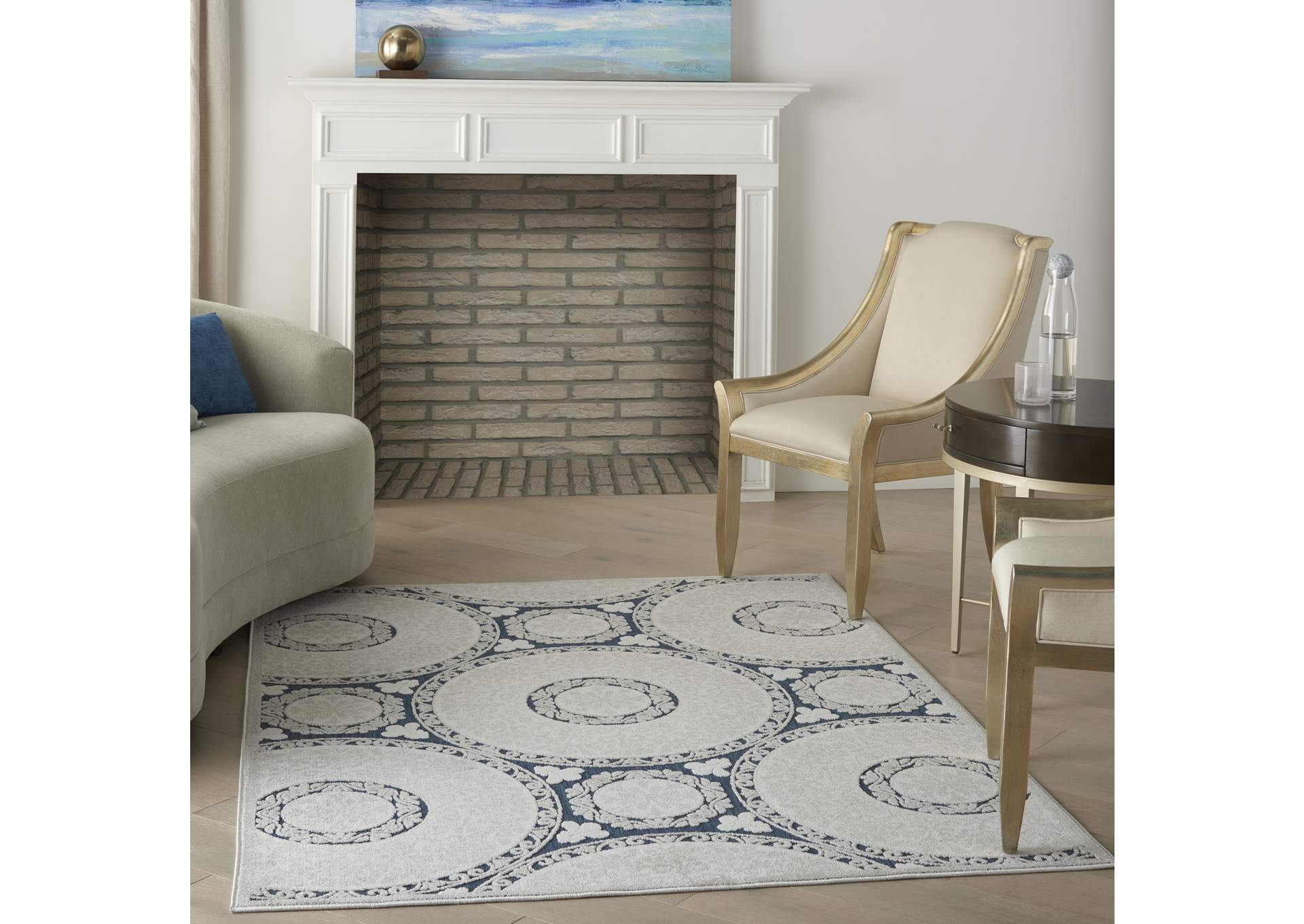 Nourison Key Largo 4'x6' Blue Area Rug,Nourison