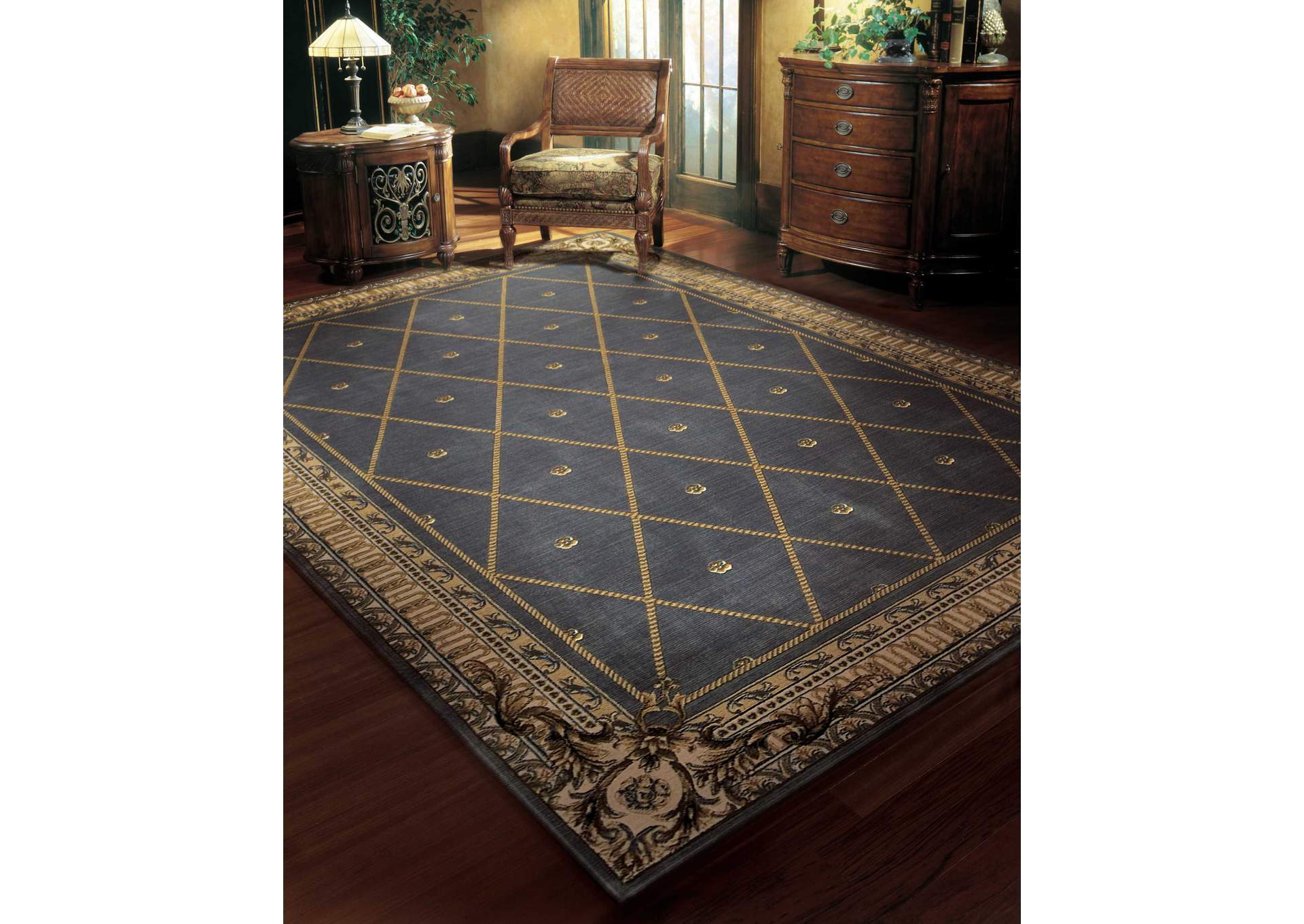 Nourison Ashton House AS03 Blue 5'x8' Area Rug,Nourison
