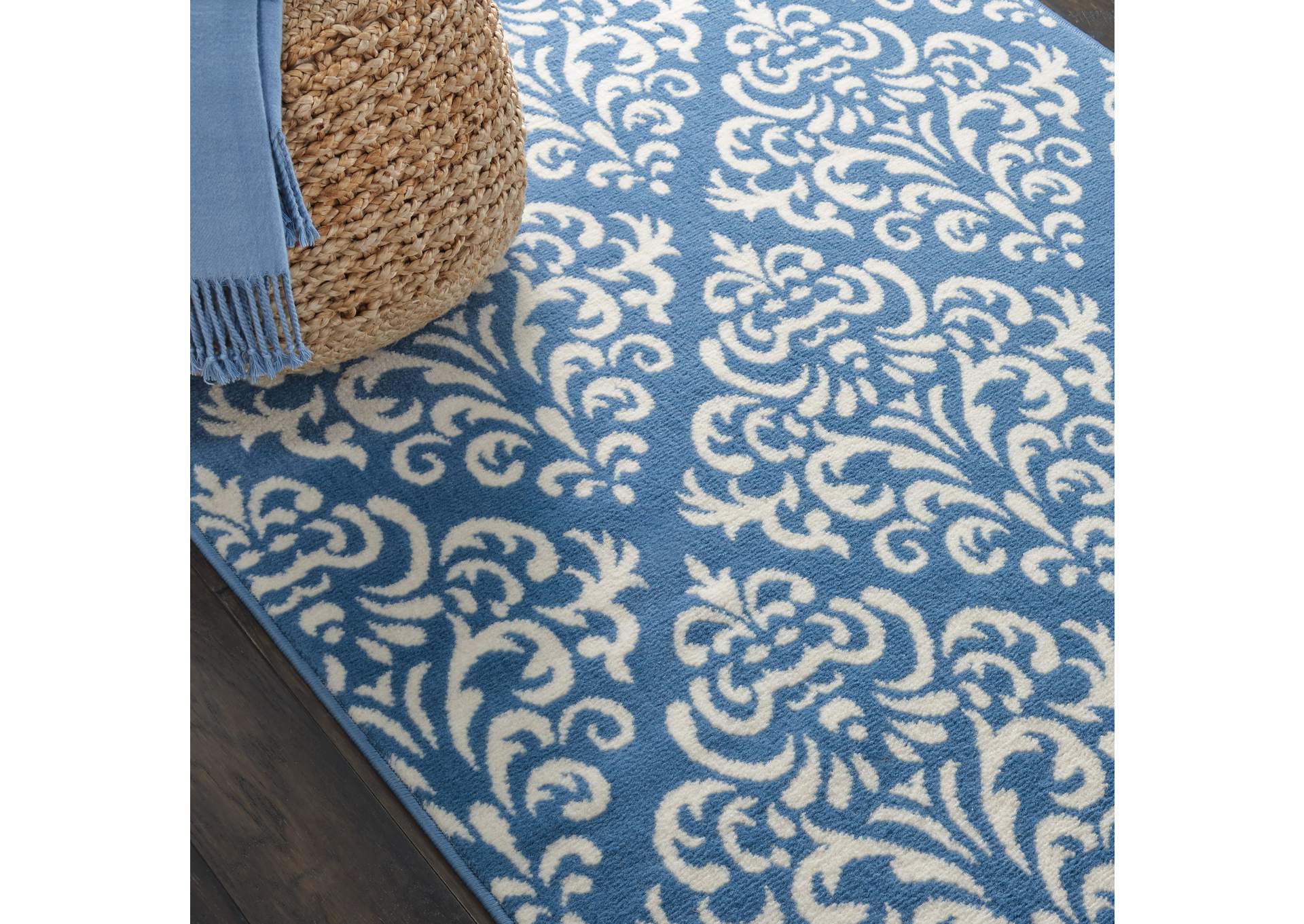 Nourison Grafix GRF06 Blue 4'x6' Area Rug,Nourison