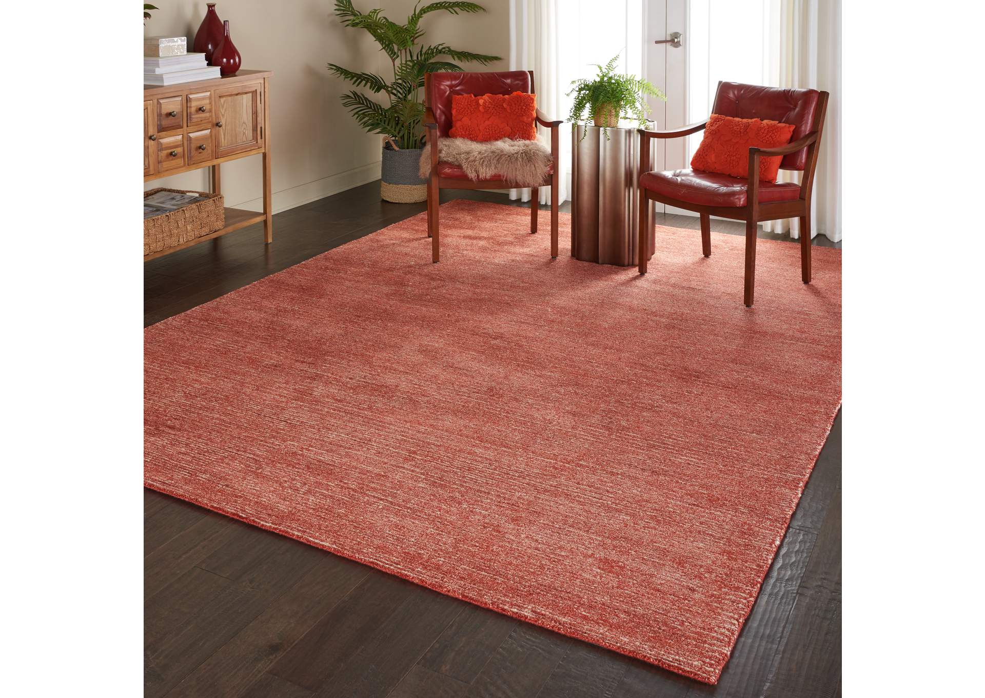 Nourison Weston WES01 Red 8'x11' Oversized Textured Rug,Nourison