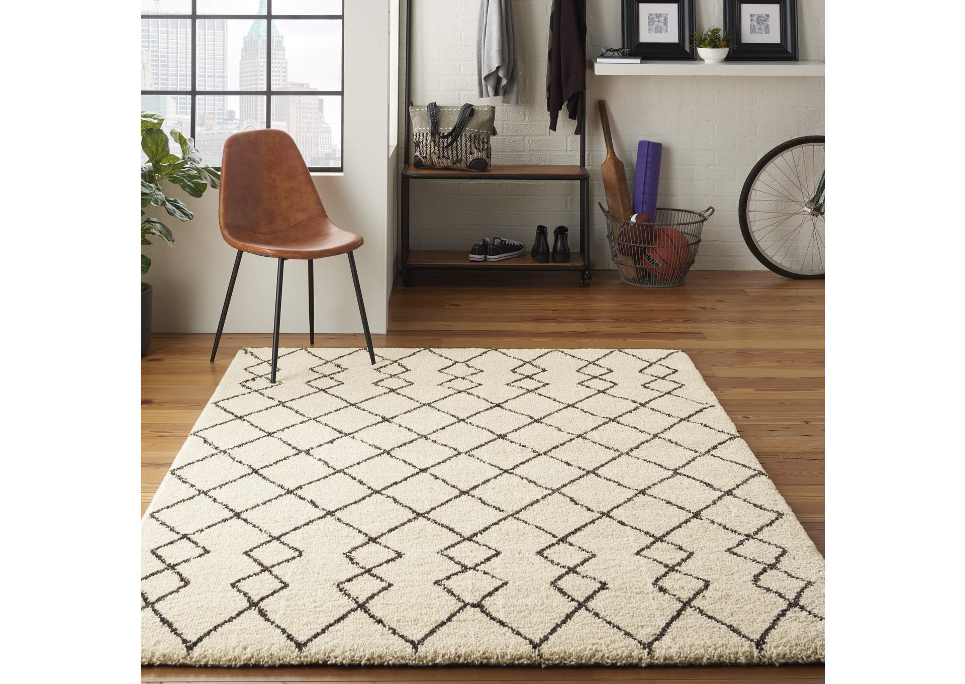 Nourison Martil MAT01 Ivory White 5'x7' Moroccan Area Rug,Nourison