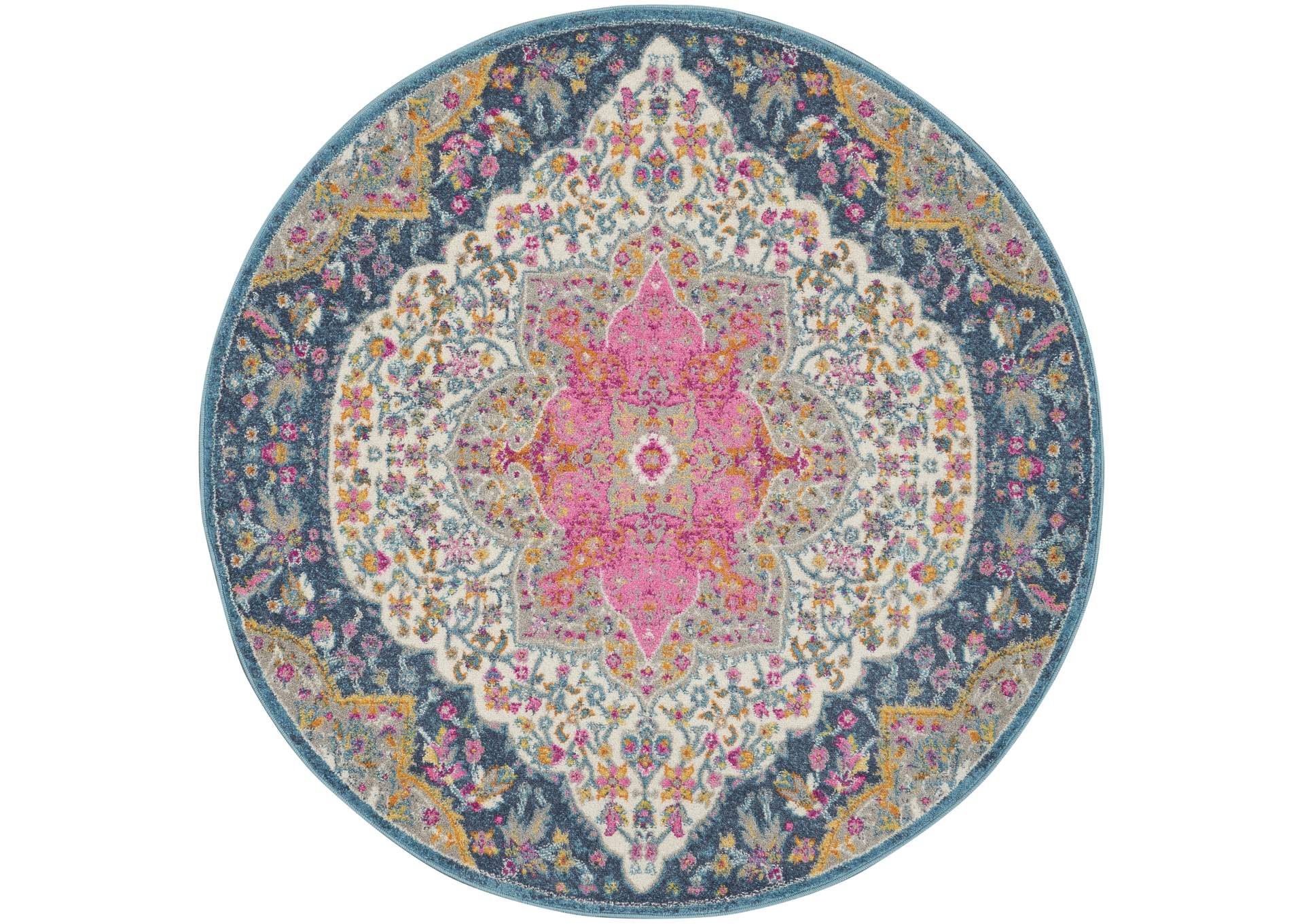 Nourison Passion 4' Round Multicolor Area Rug,Nourison