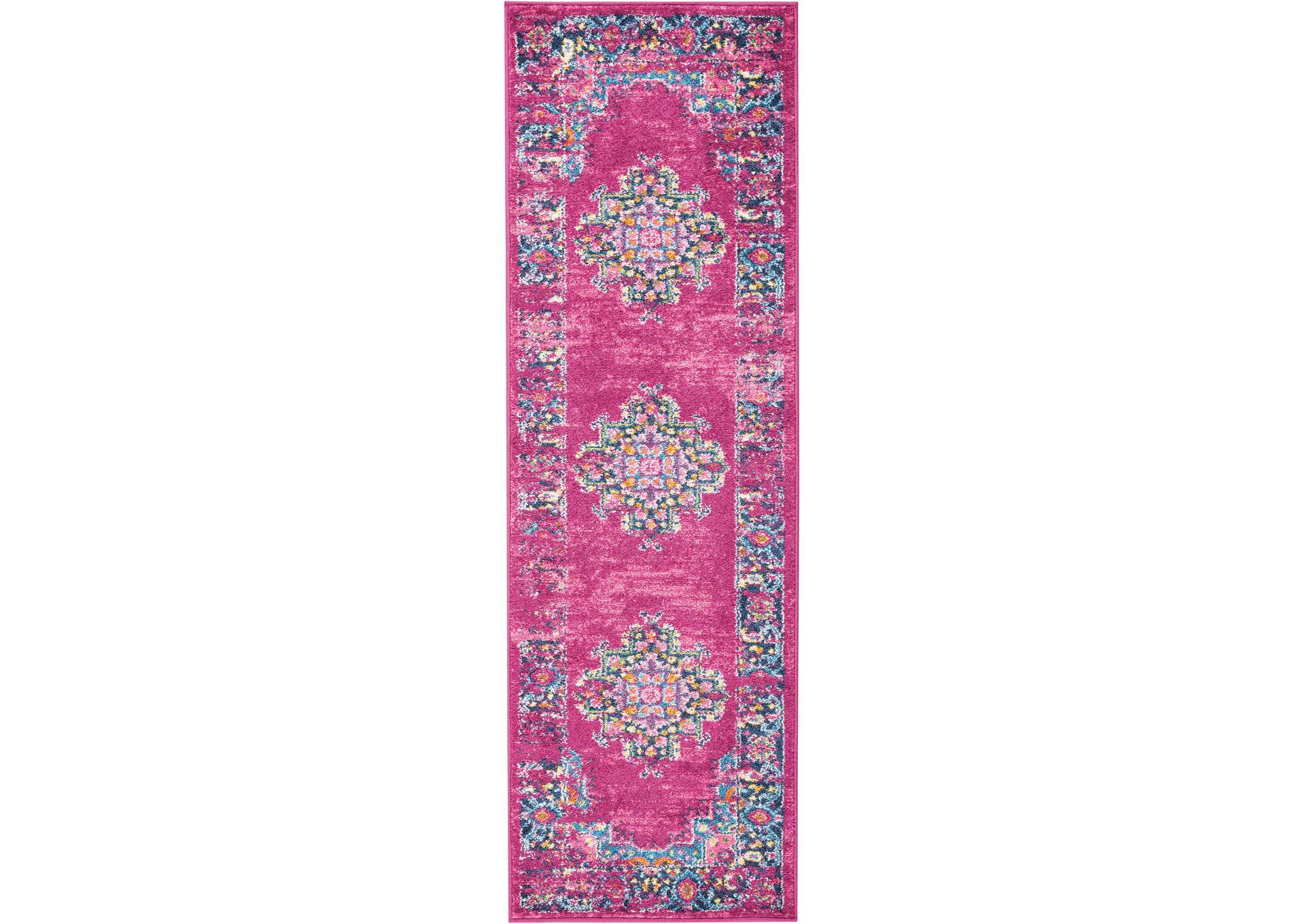 Nourison Passion PSN03 Pink 6' Runner Hallway Rug,Nourison