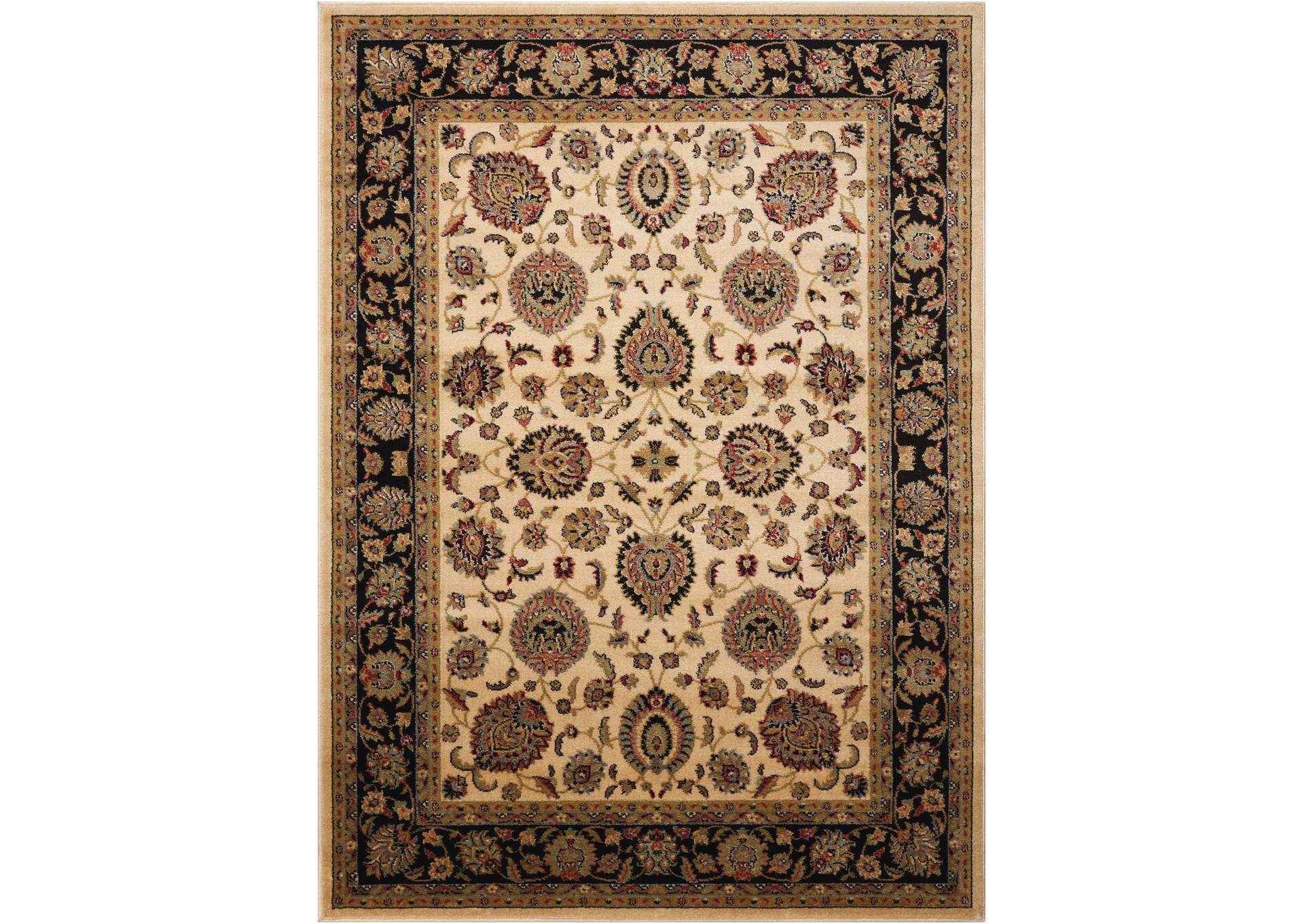Nourison Delano DEL01 White and Black 4'x6' Area Rug,Nourison