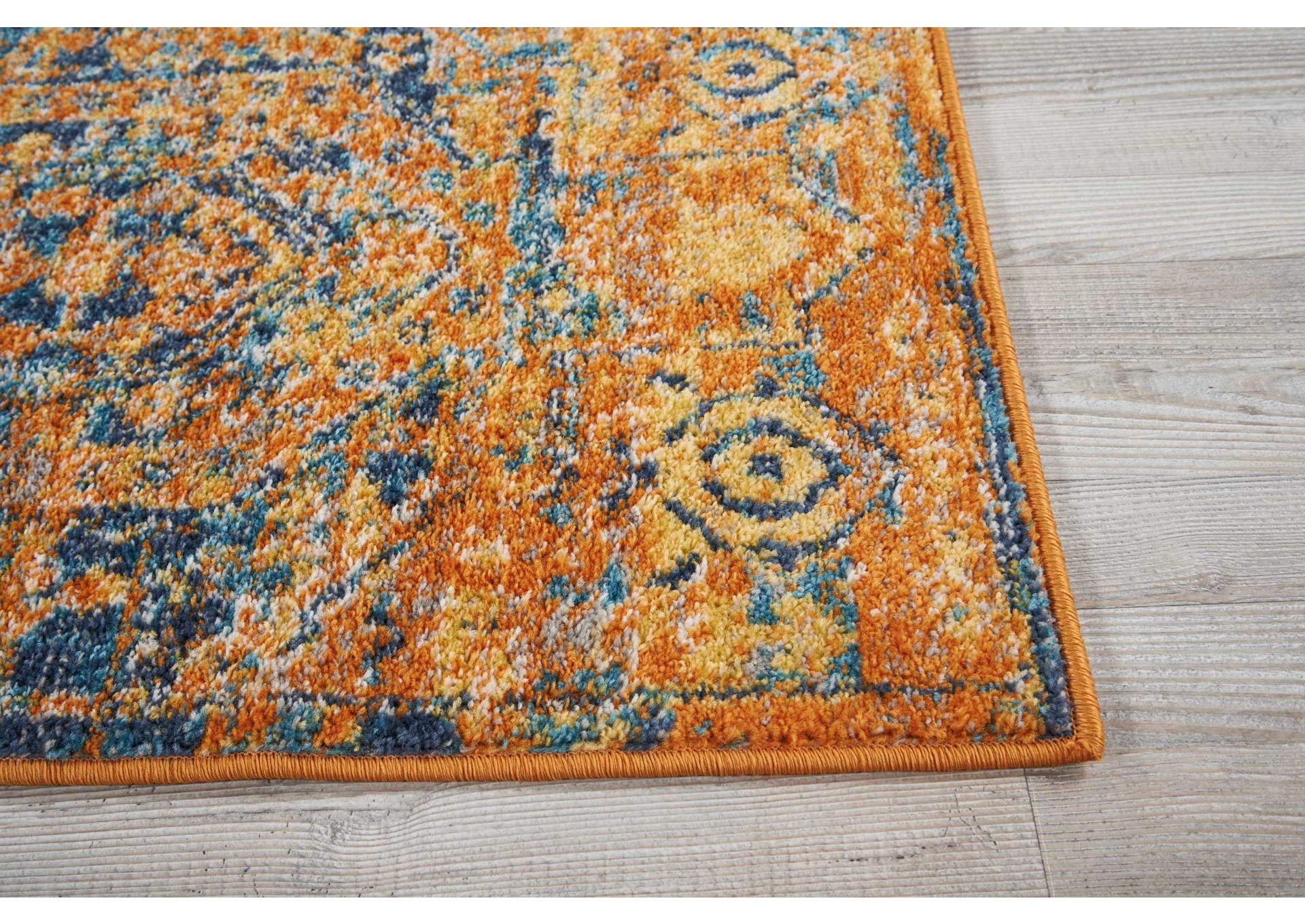 Nourison Passion 2' X 3' Orange and Blue Turkish Area Rug,Nourison