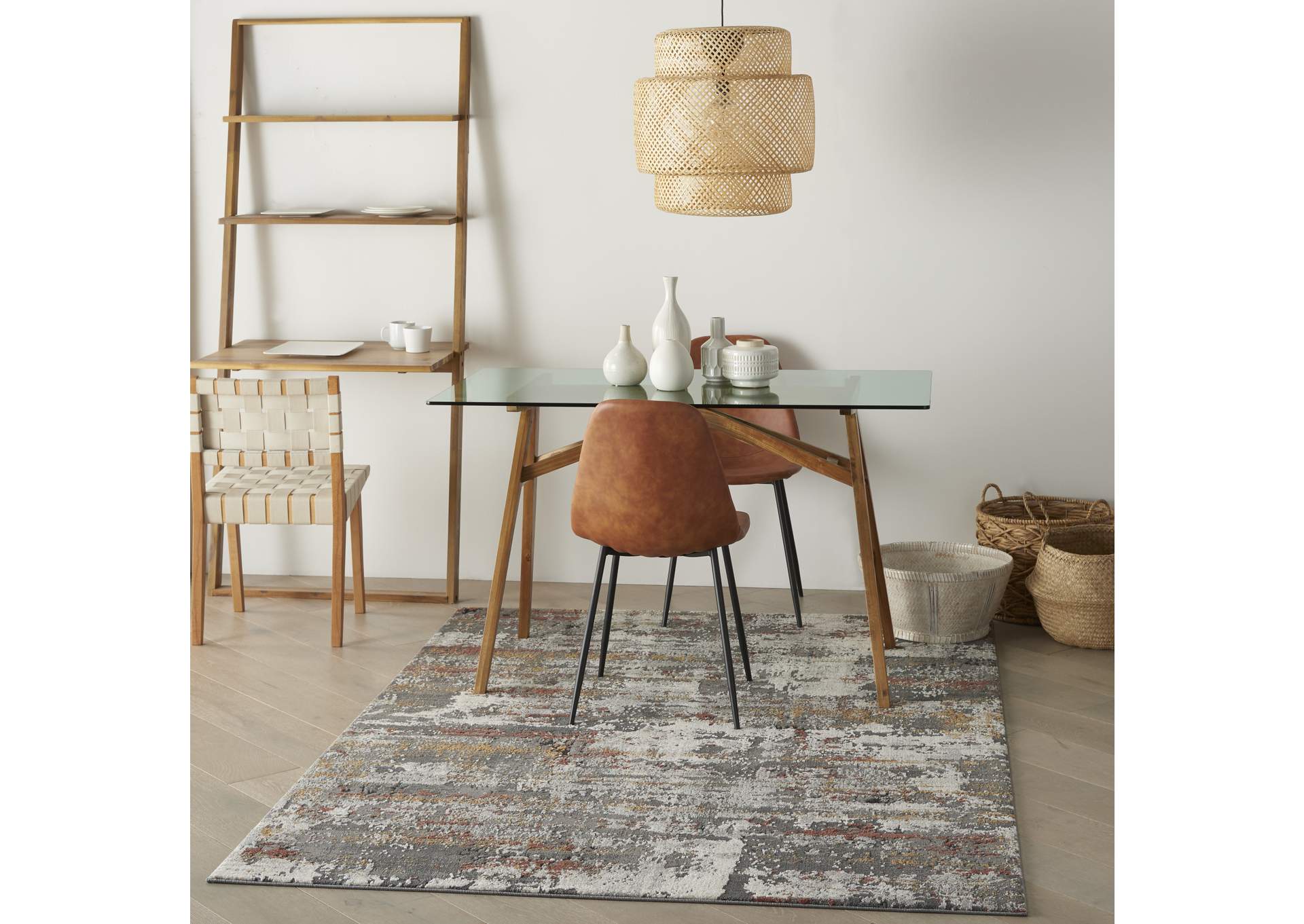 Nourison Tangra 4'x6' Grey Multi Area Rug,Nourison