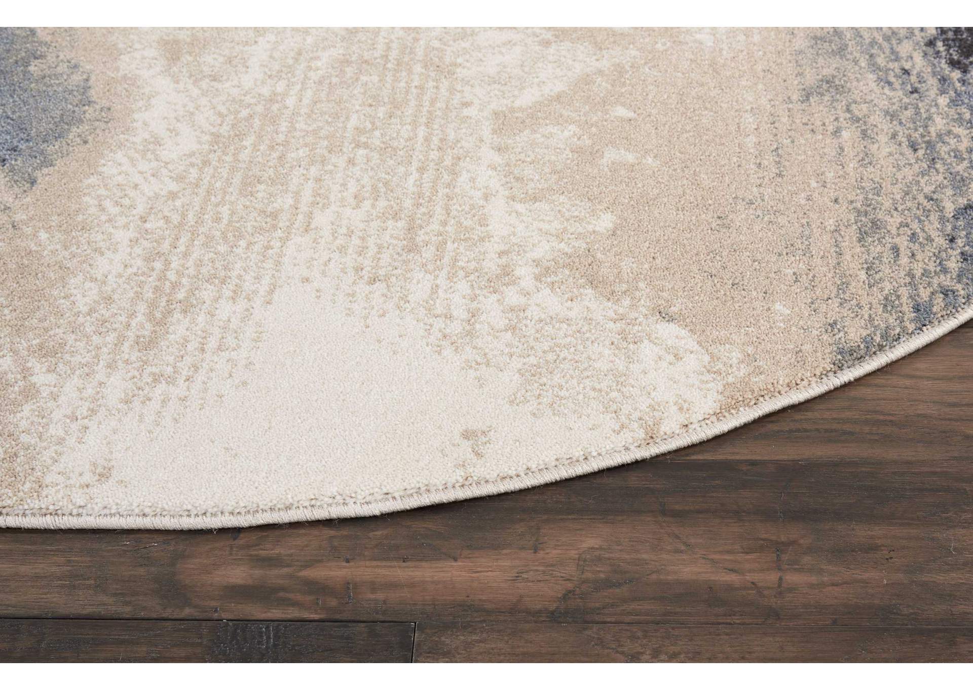 Nourison Maxell MAE06 Grey and Ivory 5' Round Area Rug,Nourison