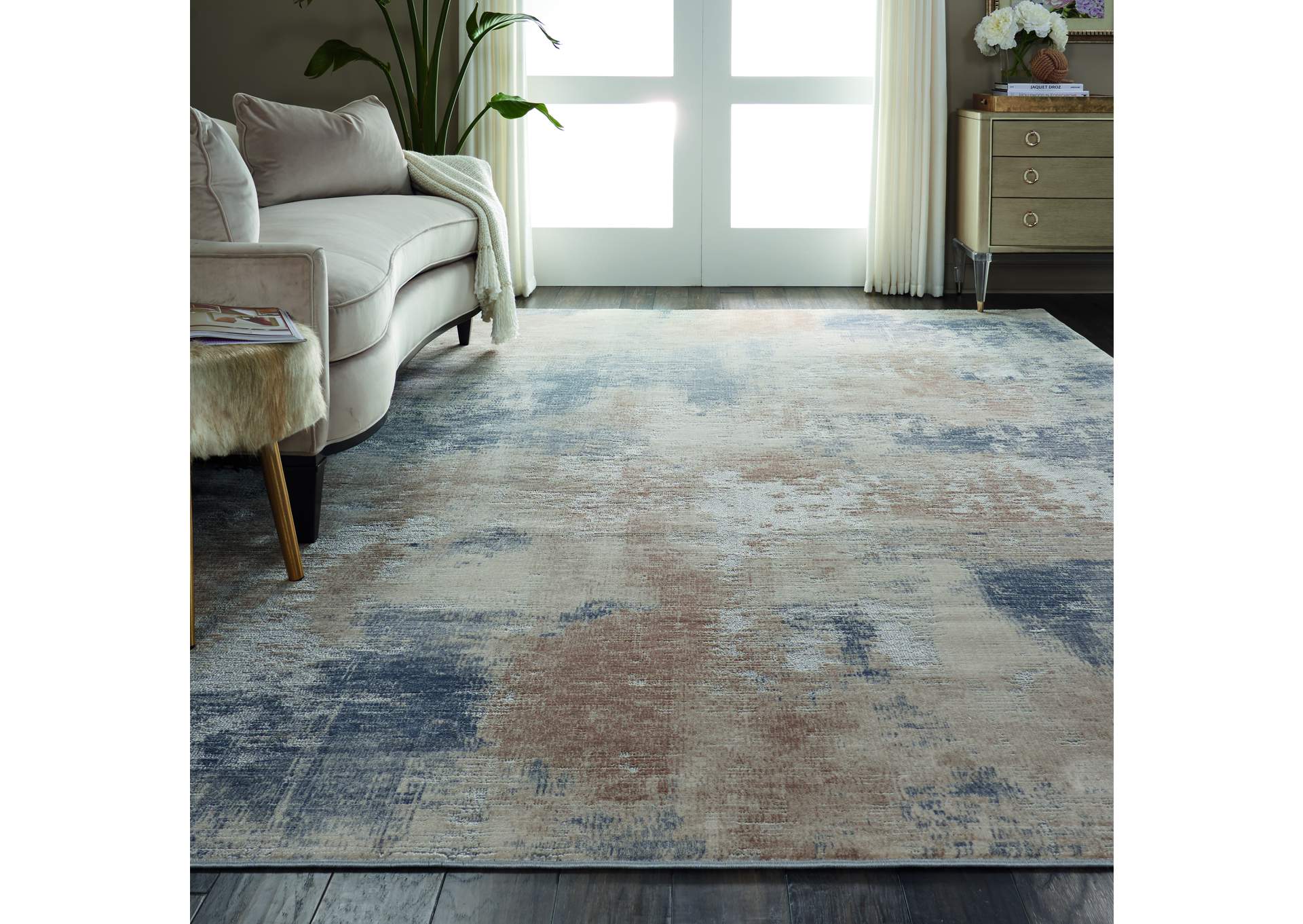 Nourison Rustic Textures RUS02 Beige and Grey 9'x13' Oversized Rug,Nourison