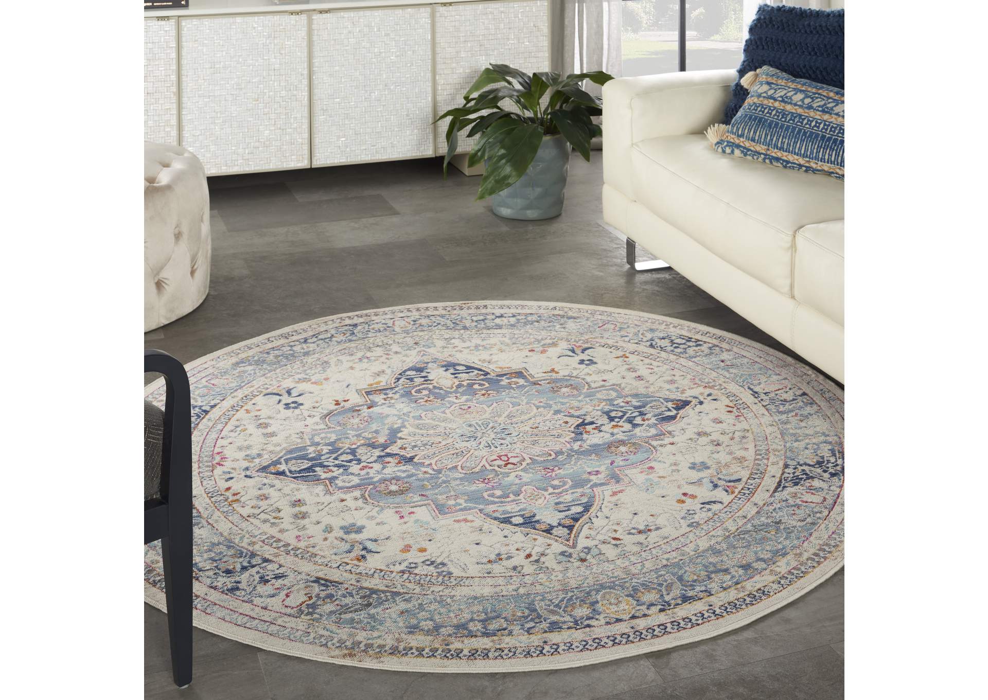 Nourison Vintage Kashan 6' Round Area Rug,Nourison