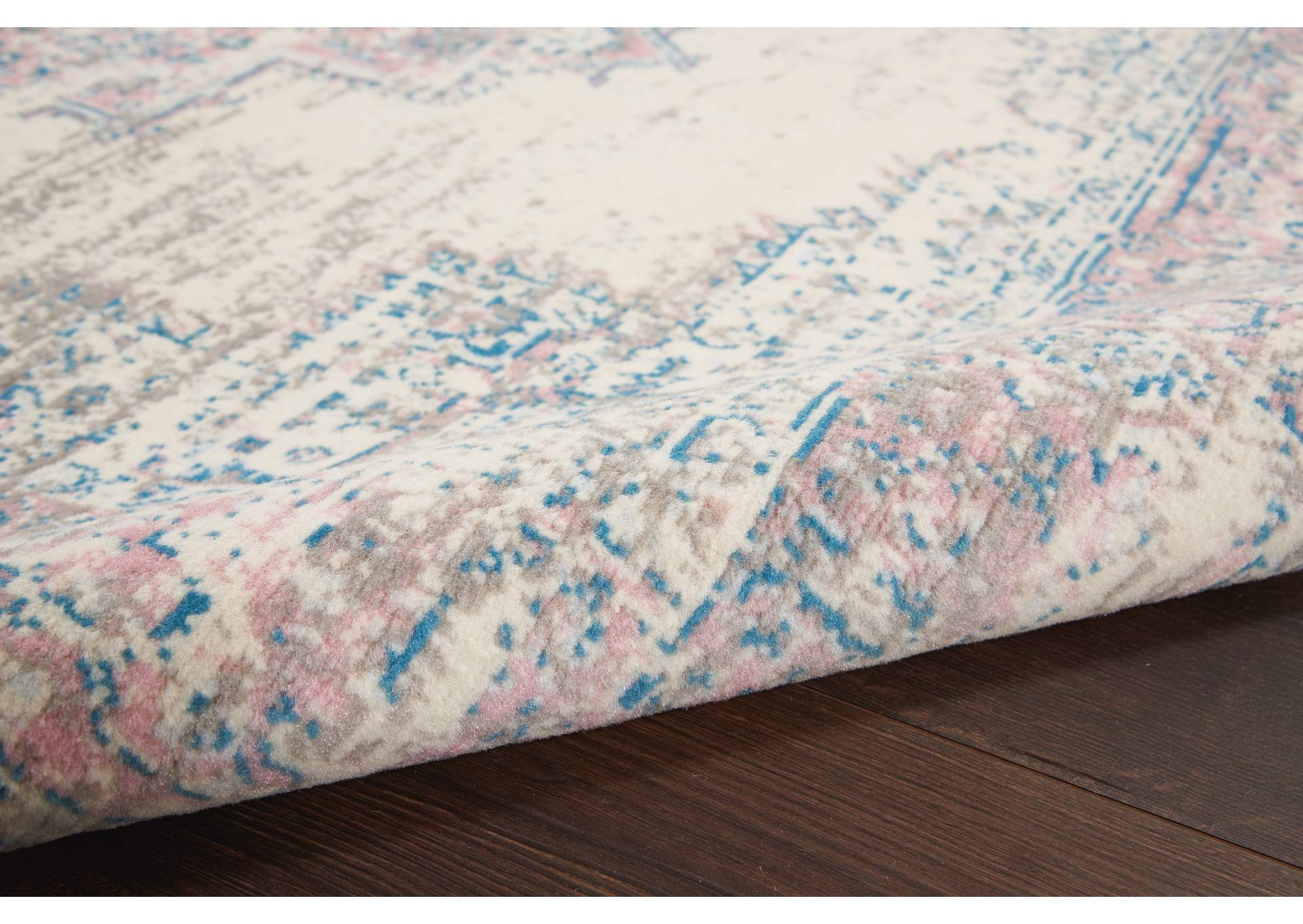 Nourison Grafix GRF14 White and Pink 6'x9' Persian Area Rug,Nourison
