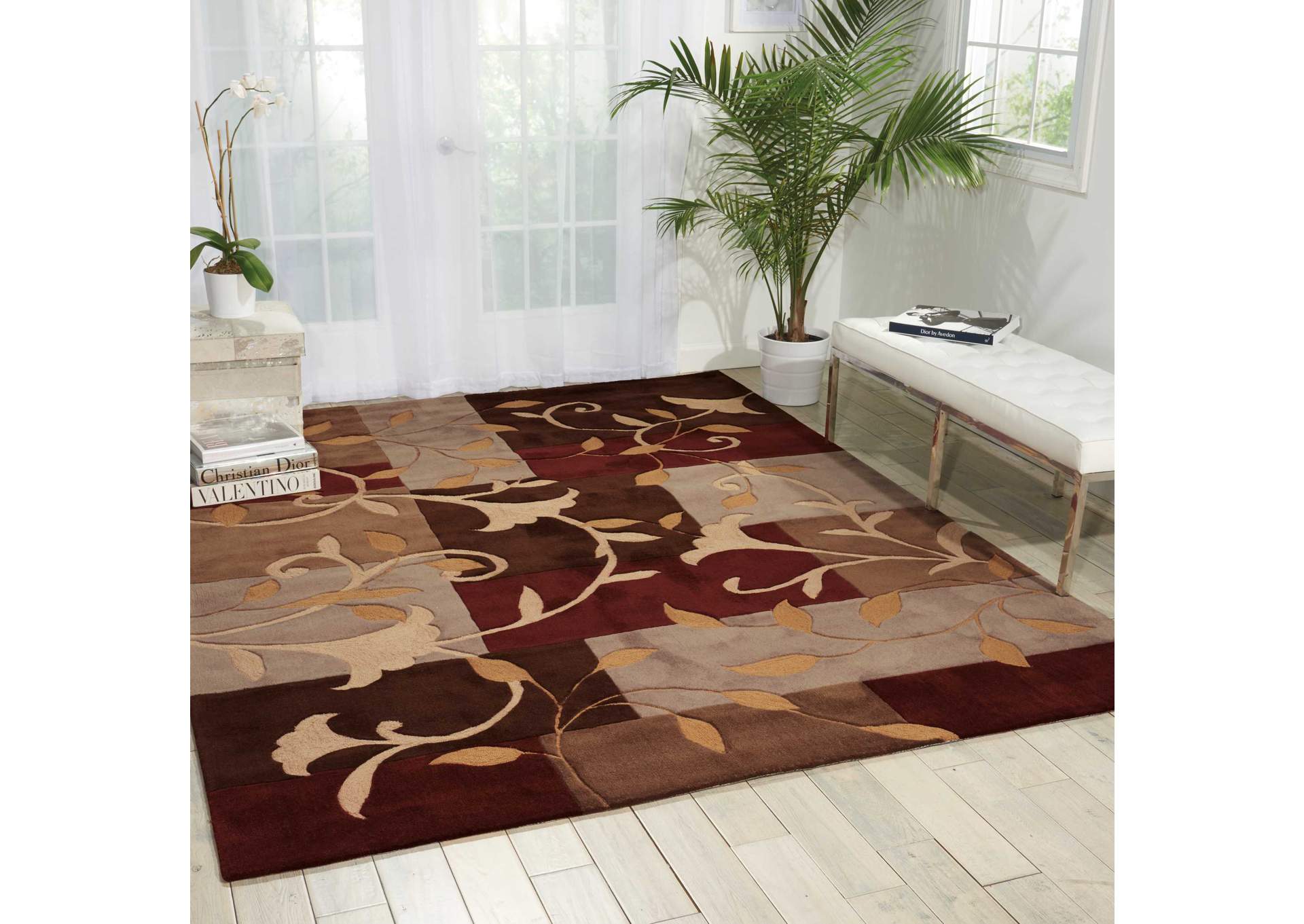 Nourison Contour CON01 Brown 5'x8' Area Rug,Nourison