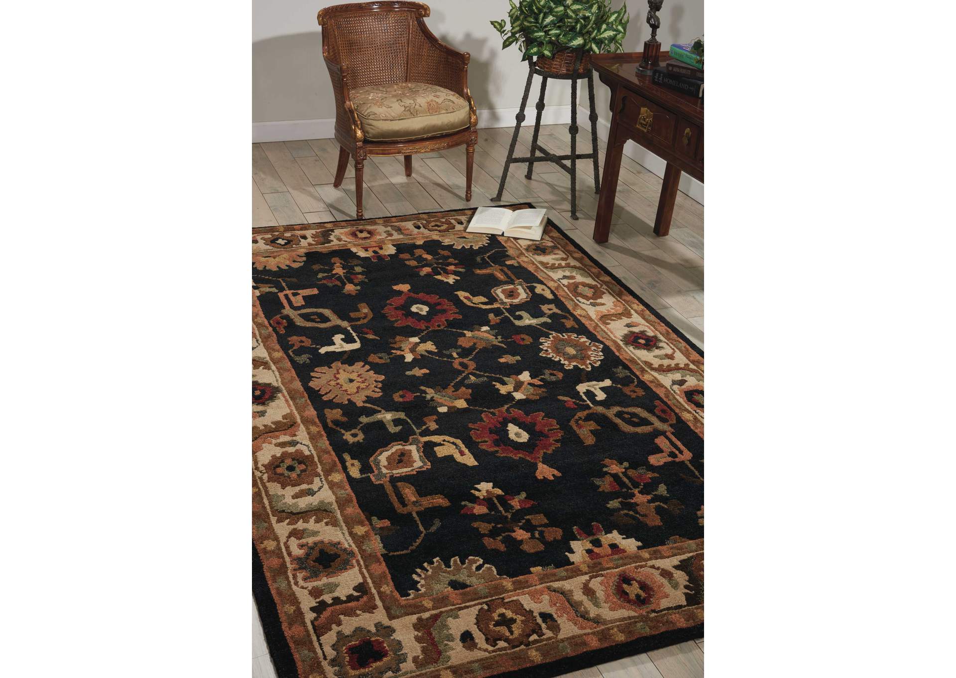 Nourison Tahoe TA08 Black 8' Runner Hallway Rug,Nourison