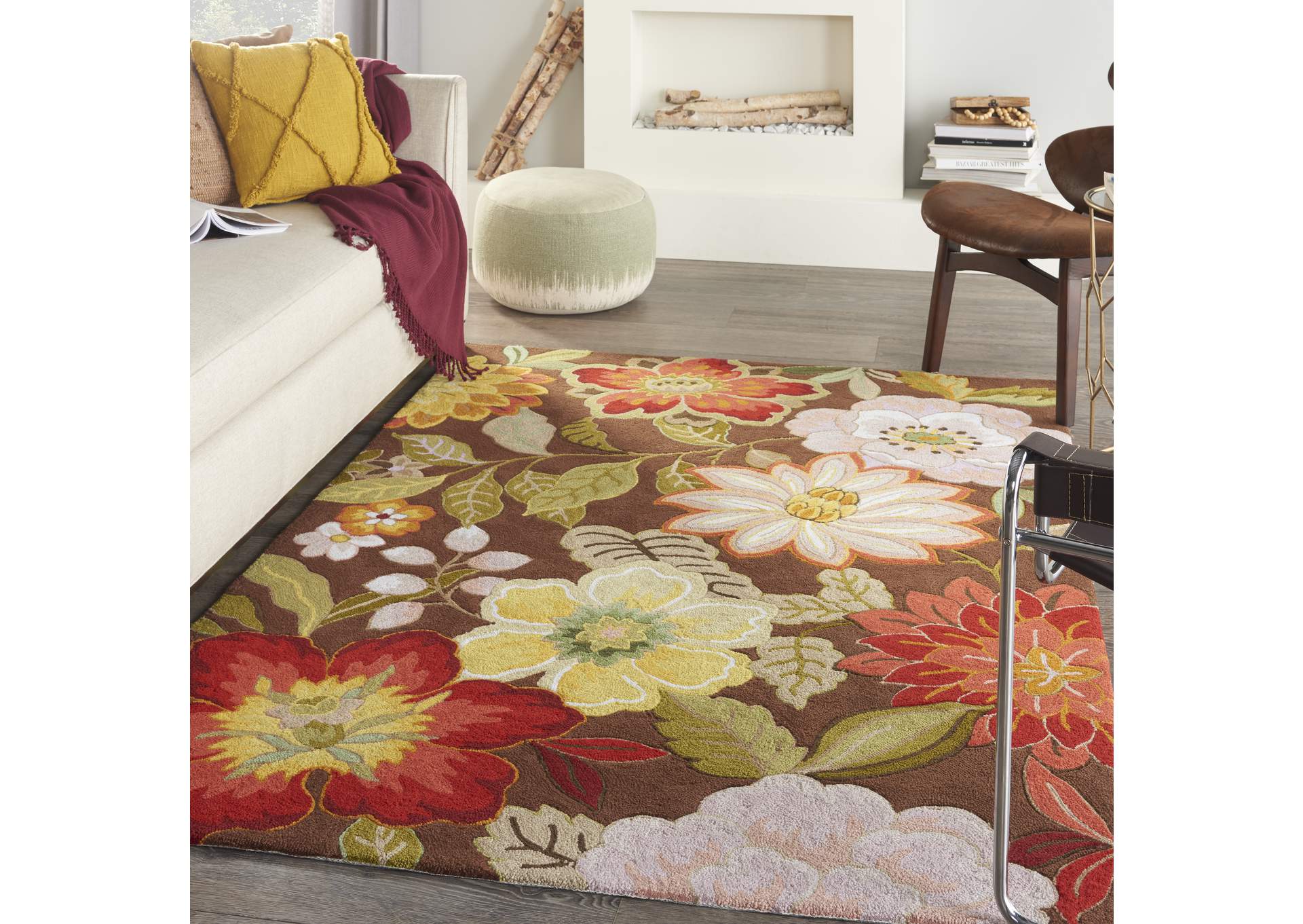Nourison Fantasy FA18 Brown 5'x8' Area Rug,Nourison