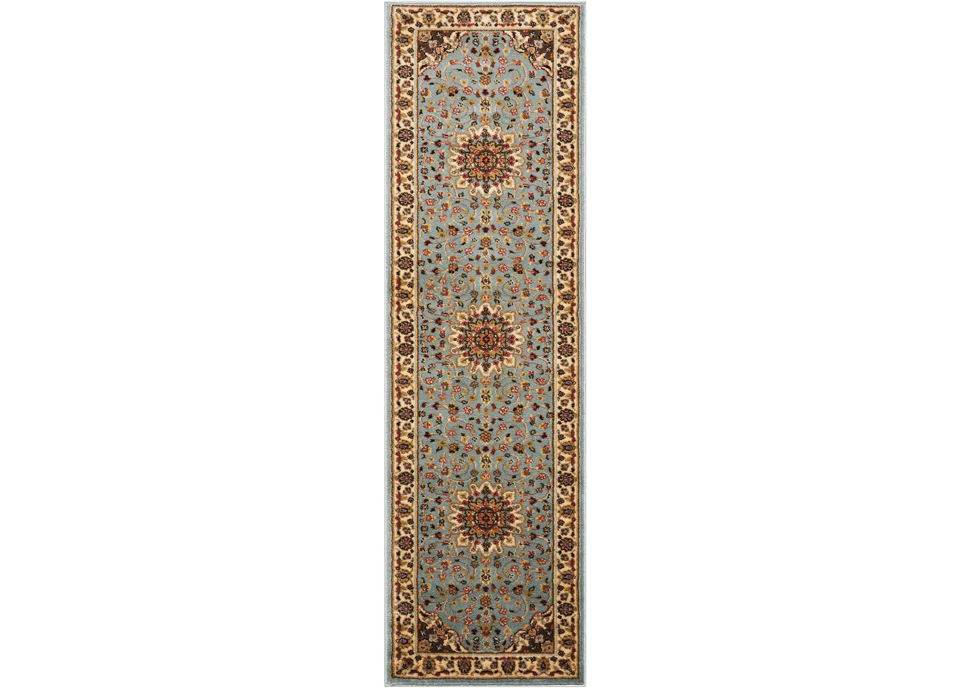 Nourison Delano DEL04 Blue 8' Runner Hallway Rug,Nourison