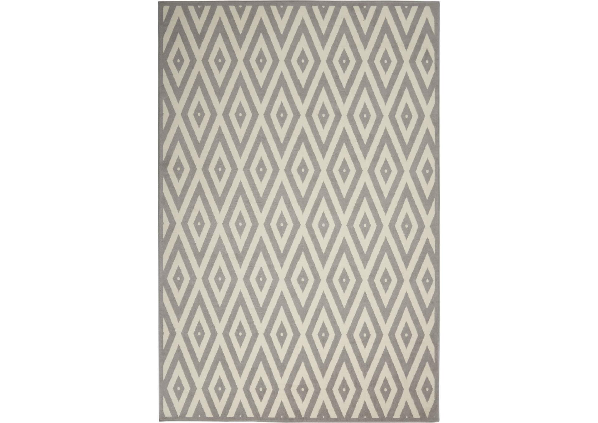 Nourison Grafix GRF18 Grey and White 5'x7' Area Rug,Nourison