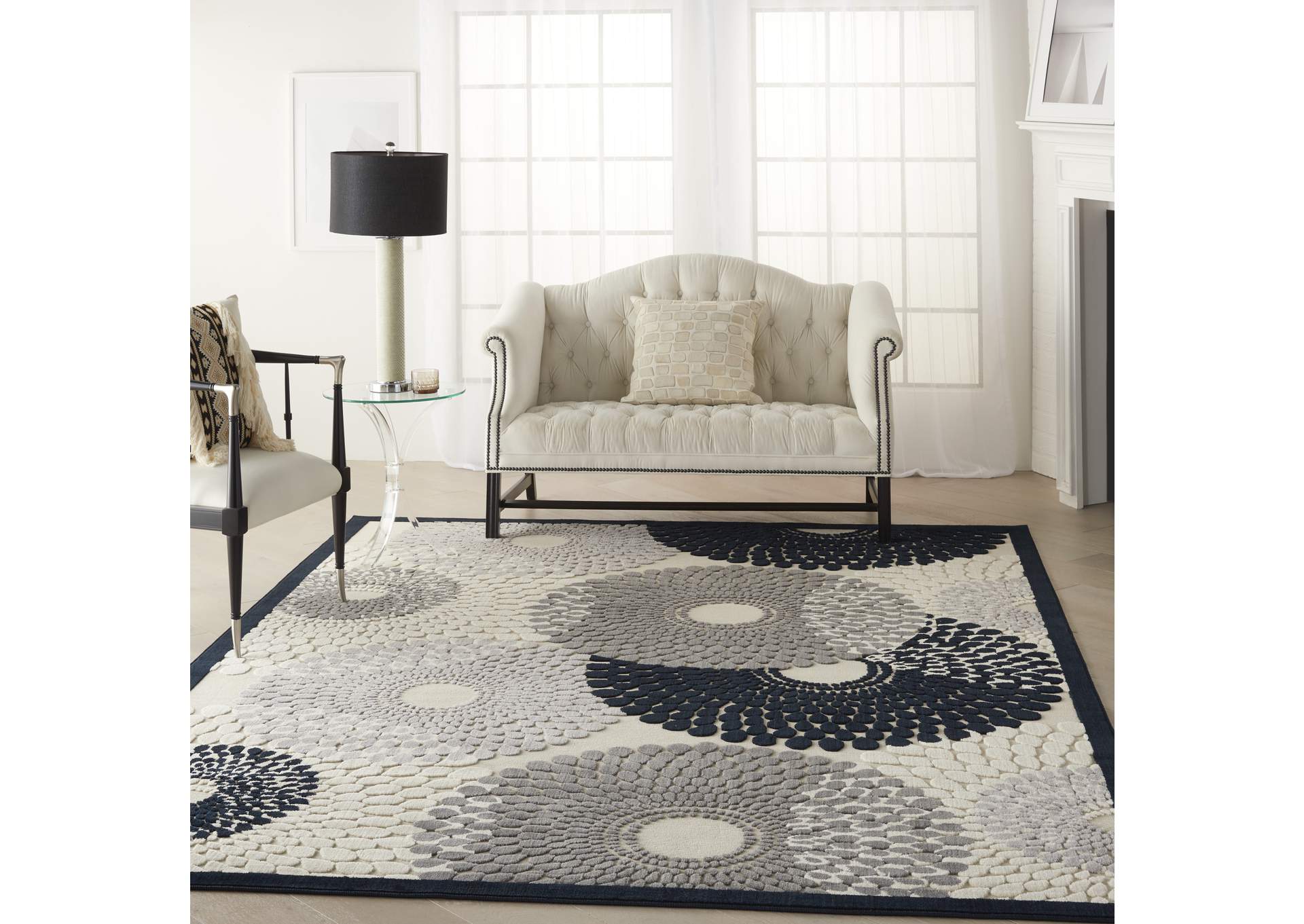 Nourison Graphic Illusions GIL04 Grey 8'x11' Rug,Nourison