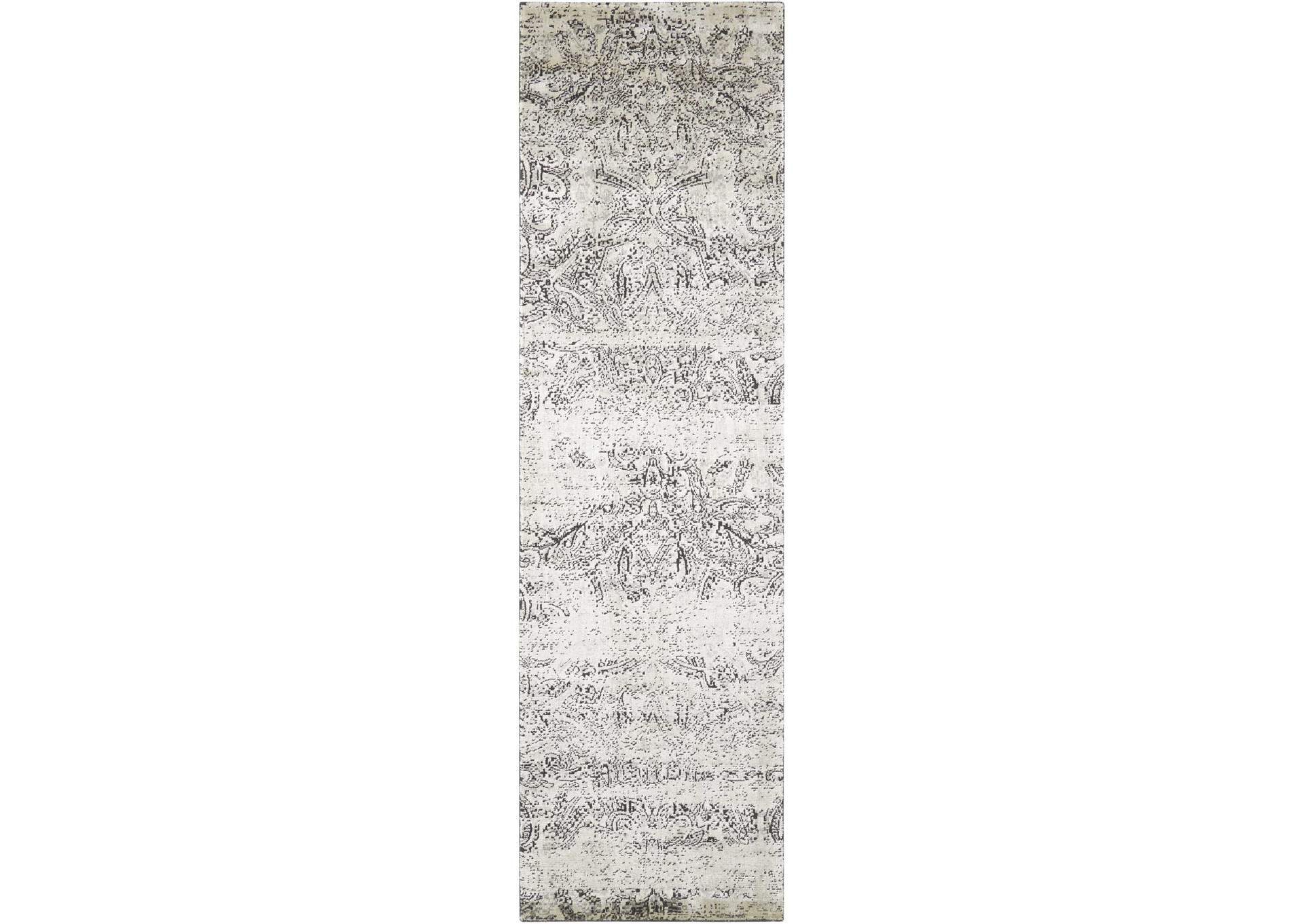 Nourison Luminance LUM11 Black and White 8' Runner Hallway Rug,Nourison