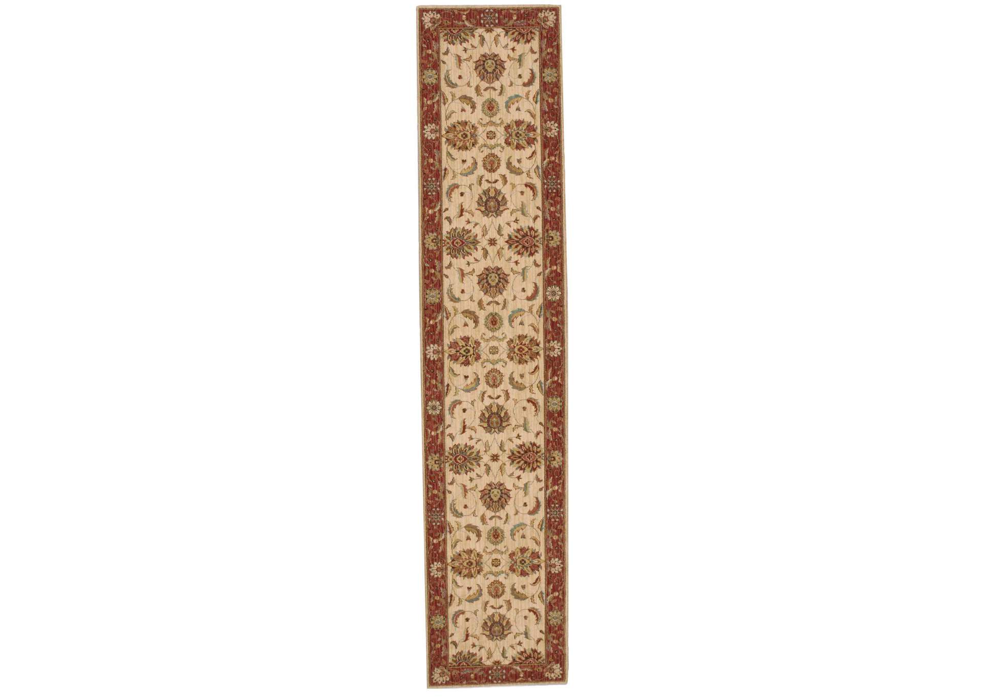 Nourison Living Treasures LI04 Beige Multicolor 12' Runner Hallway Rug,Nourison